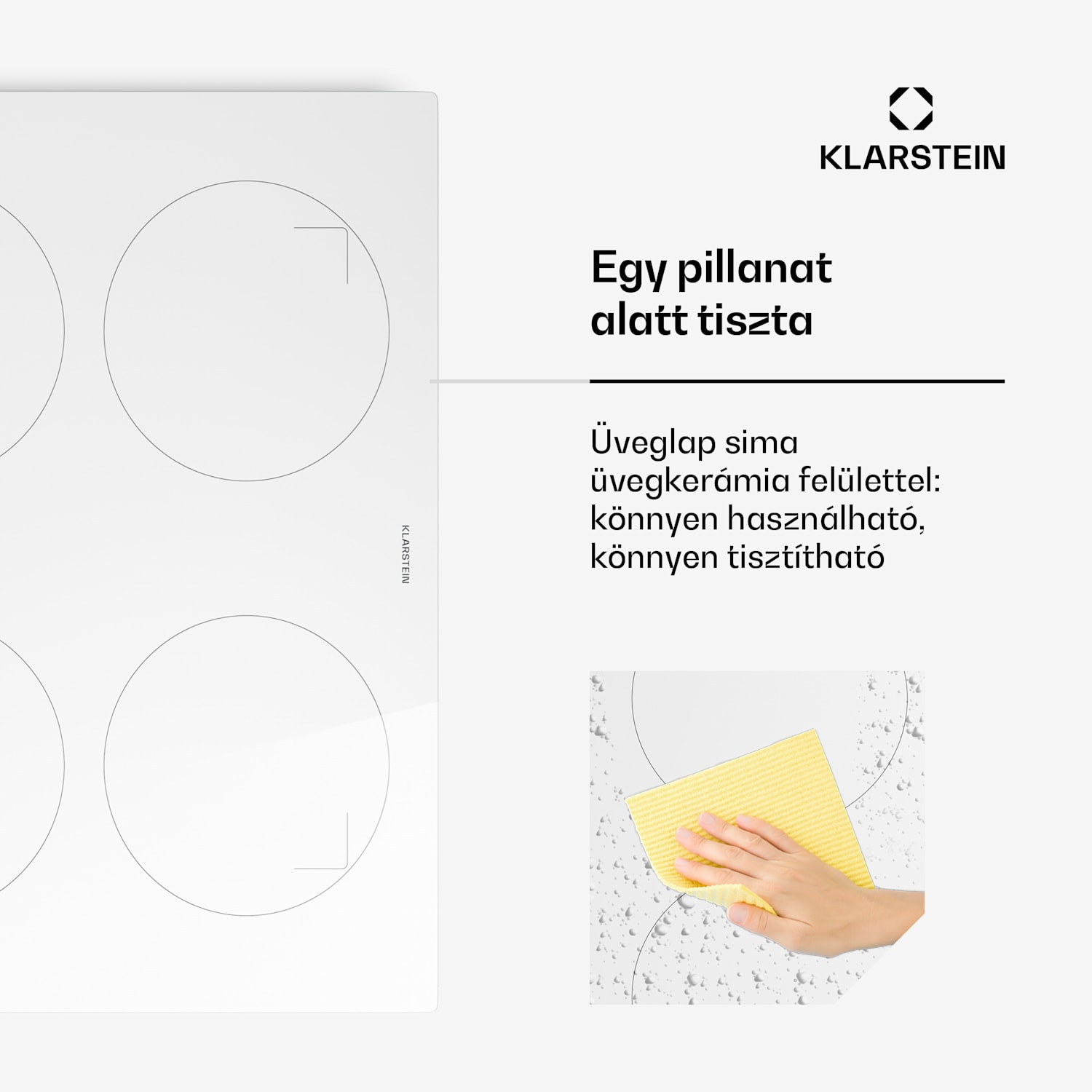 Neotouch indukciós főzőlap | Modern és elegáns | 4 főzőzóna | 9 fokozat | 7200 W | 60 cm Fehér