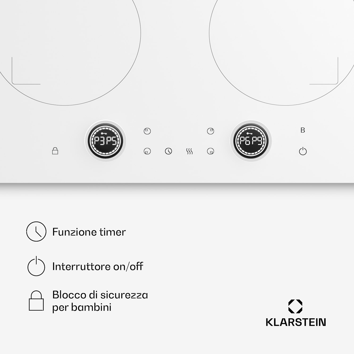 Neotouch - Piano cottura a induzione | Moderno e potente | 4 zone di cottura | 9 livelli | 7200 W | 60 cm Bianco
