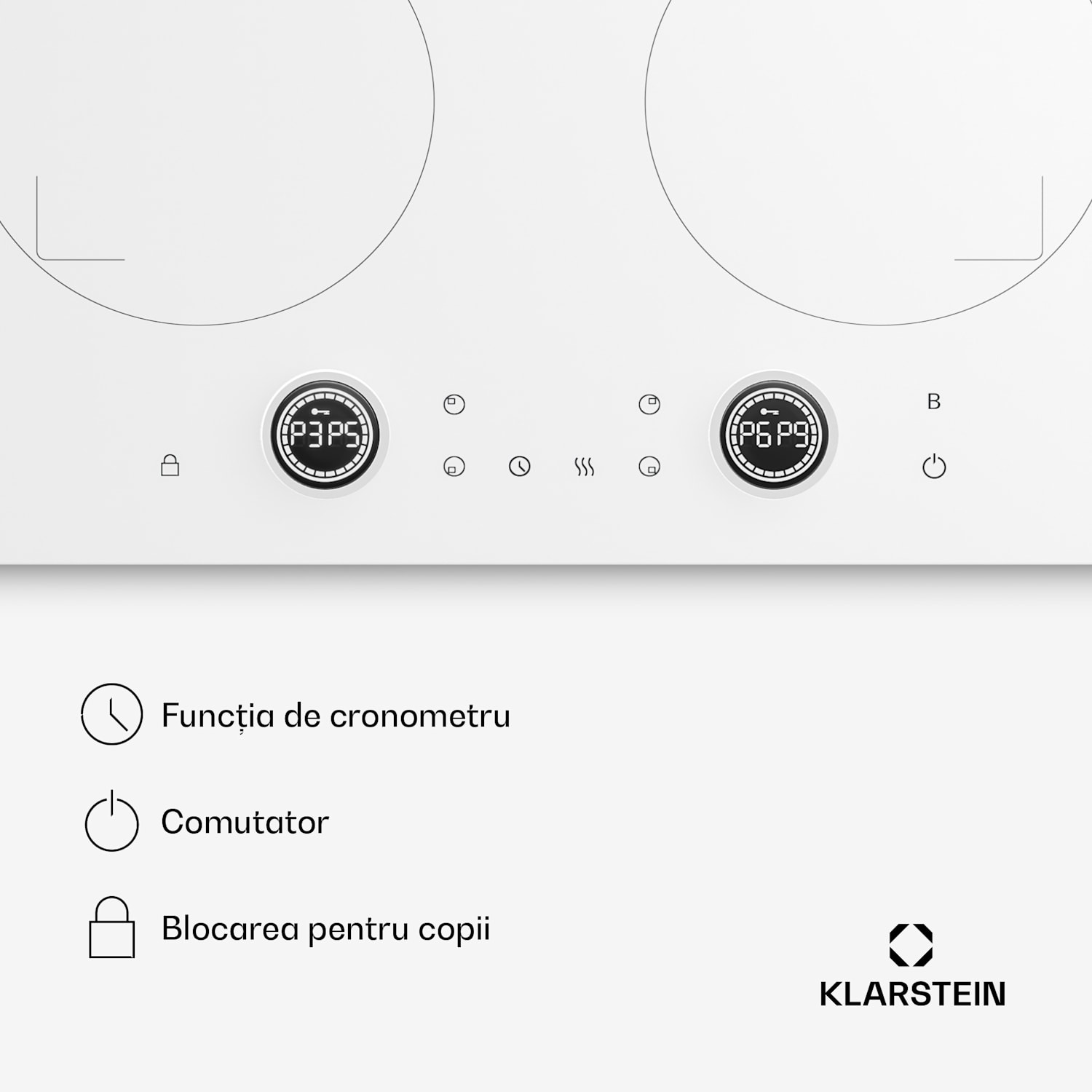 RedFlame plită cu inducție | Modernă, elegantă și performantă | 4 zone de gătit | 7200 W | 60 cm Alb