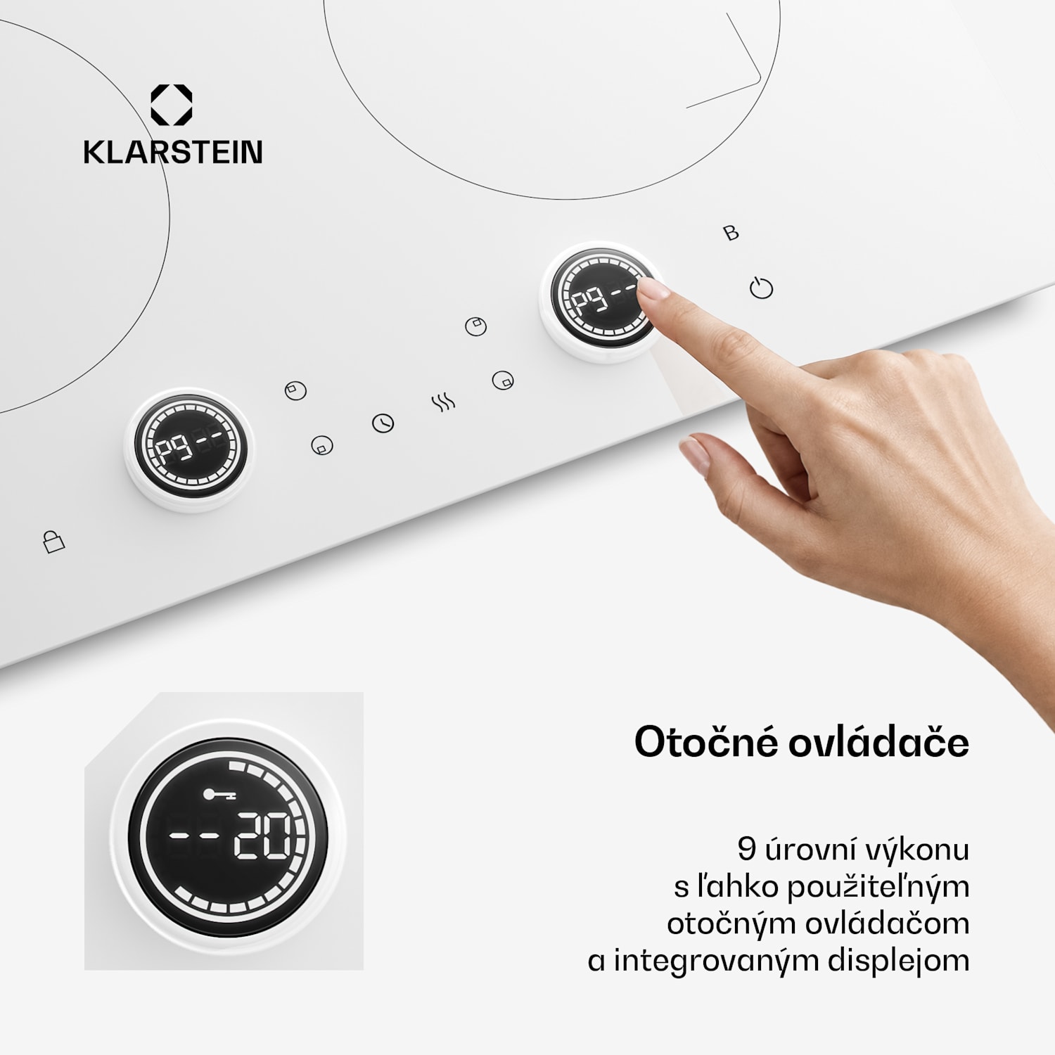 Indukčná varná doska Neotouch | Moderná a výkonná | 4 varné zóny | 9 stupňov | 7200 W | 60 cm Biela