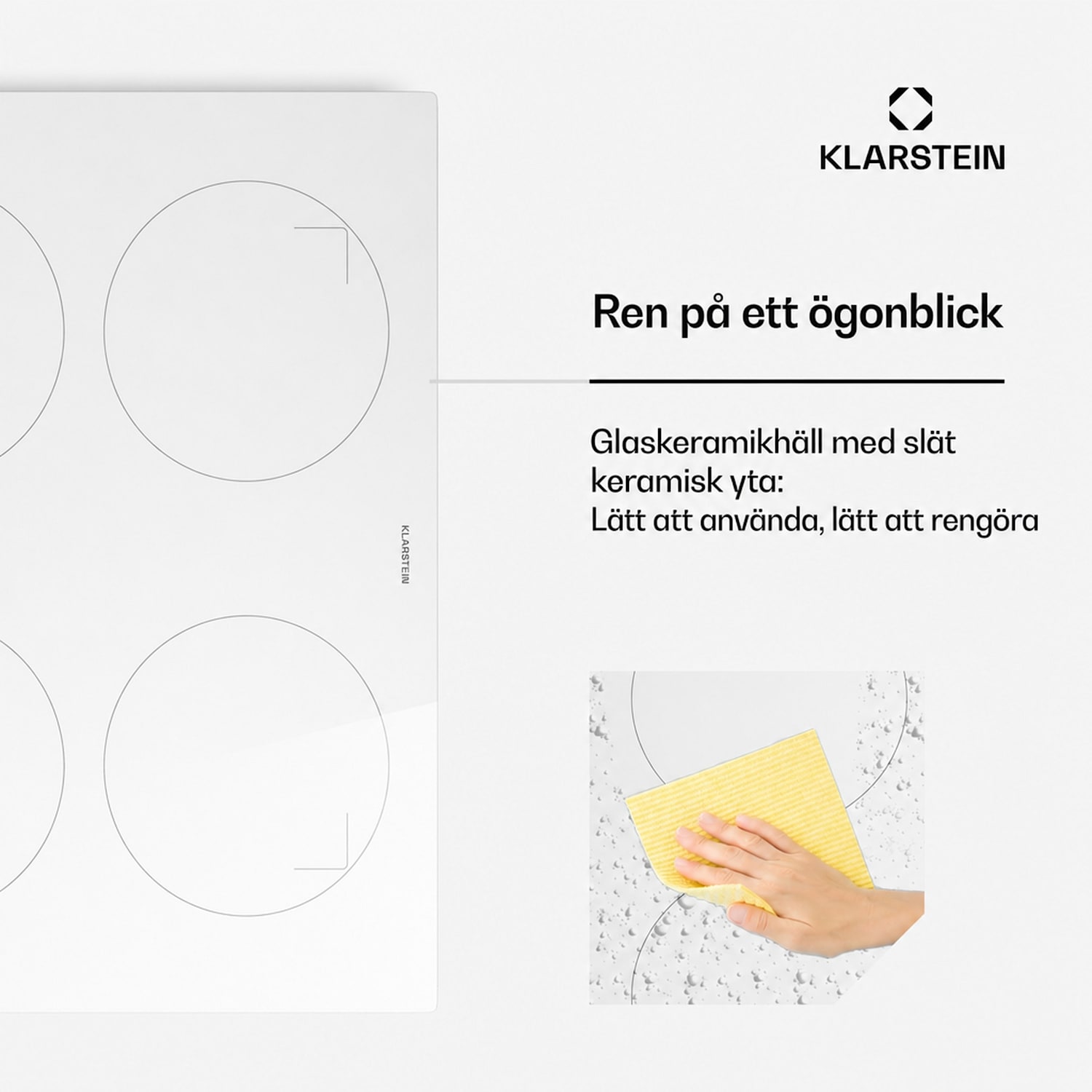 Neotouch induktionshäll | Modern & kraftfull | 4 kokzoner | 9 nivåer | 7200 W | 60 cm Vit