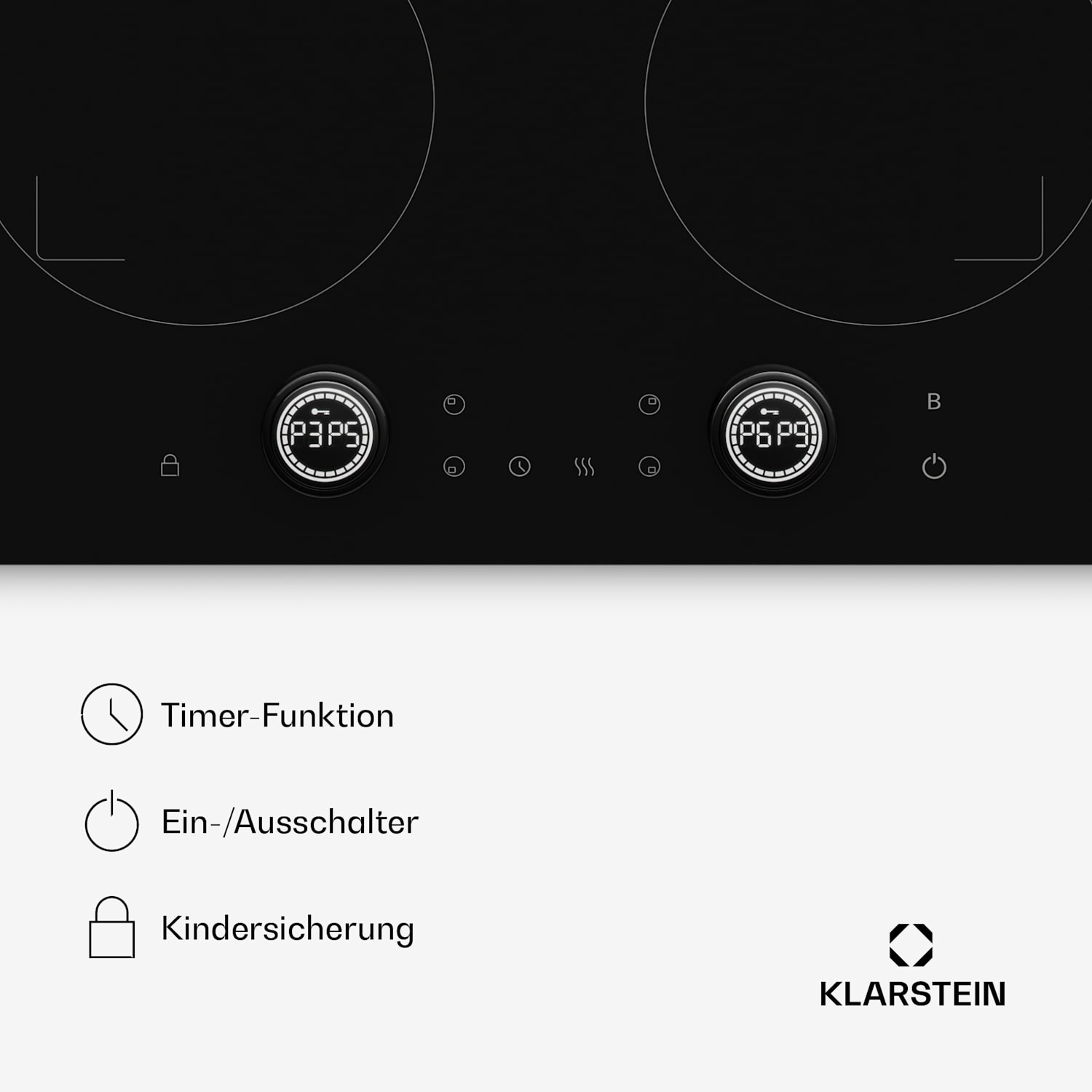 Neotouch Induktionskochfeld | Modern & kraftvoll | 4 Kochzonen | 9 Stufen | 7200 W | 60 cm Schwarz