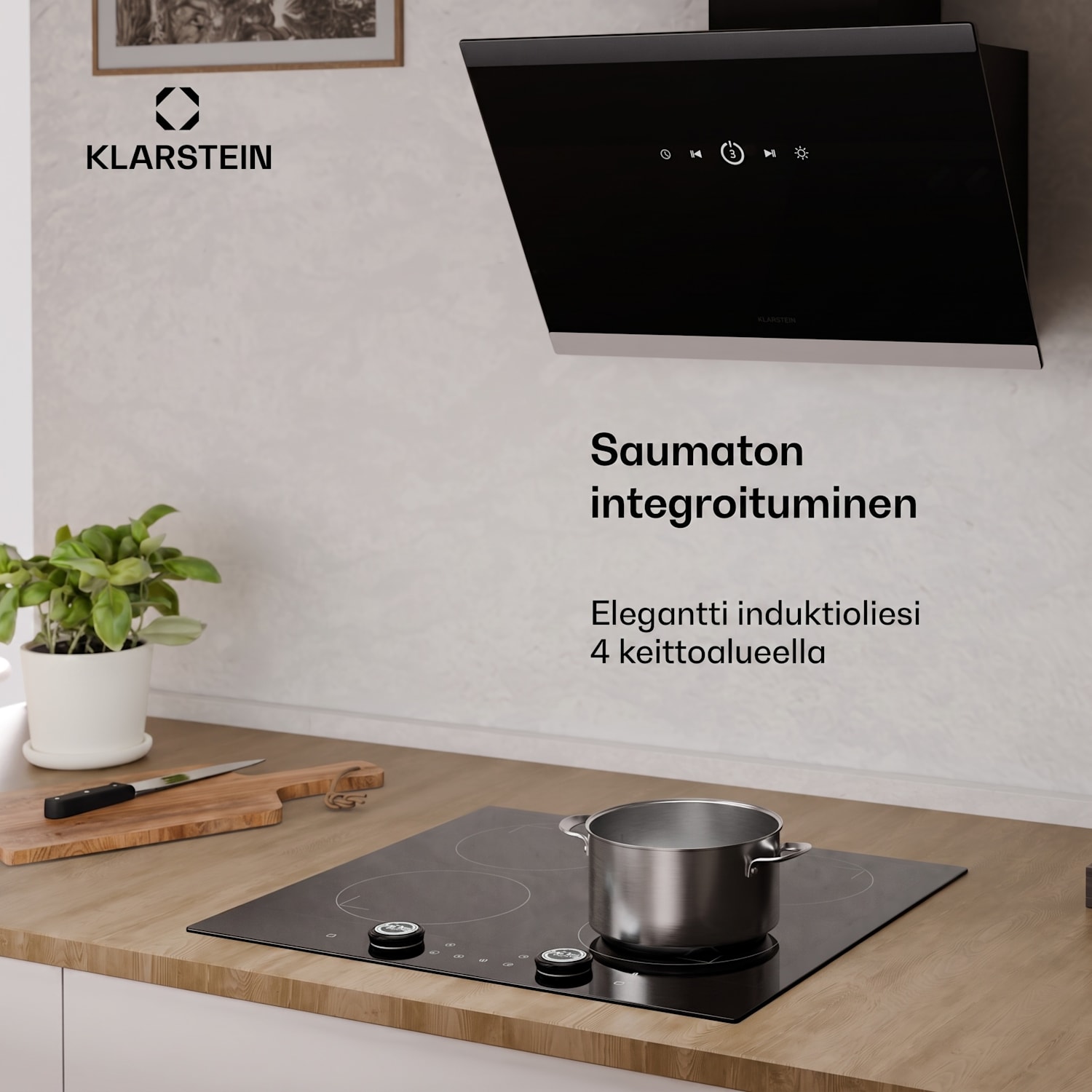 Neotouch induktiokeittotaso | Moderni & tehokas | 4 keittoaluetta | 9 tehotasoa | 7200 W | 60 cm Musta