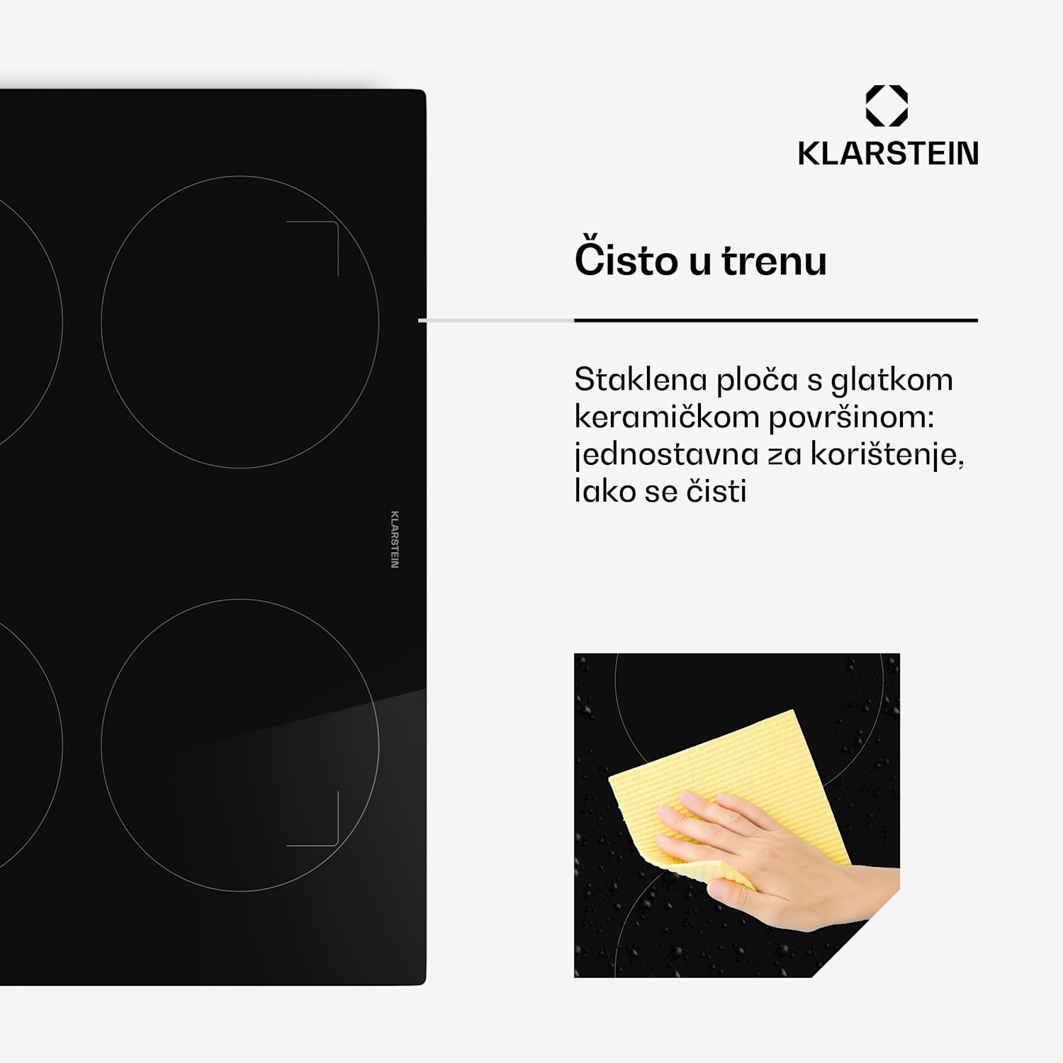 Neotouch indukcijsko kuhalo | Moderno i Snažno | 4 zone za kuhanje | 9 razina snage | 7200 W | 60 cm Crna