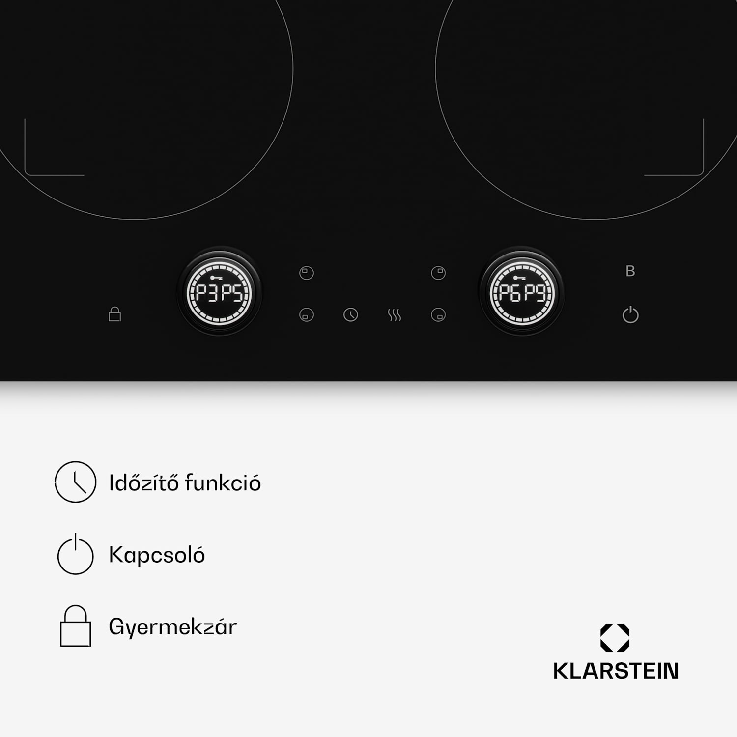 Neotouch Indukciós főzőlap | Modern & erős | 4 főzőzóna | 9 szint | 7200 W | 60 cm Fekete