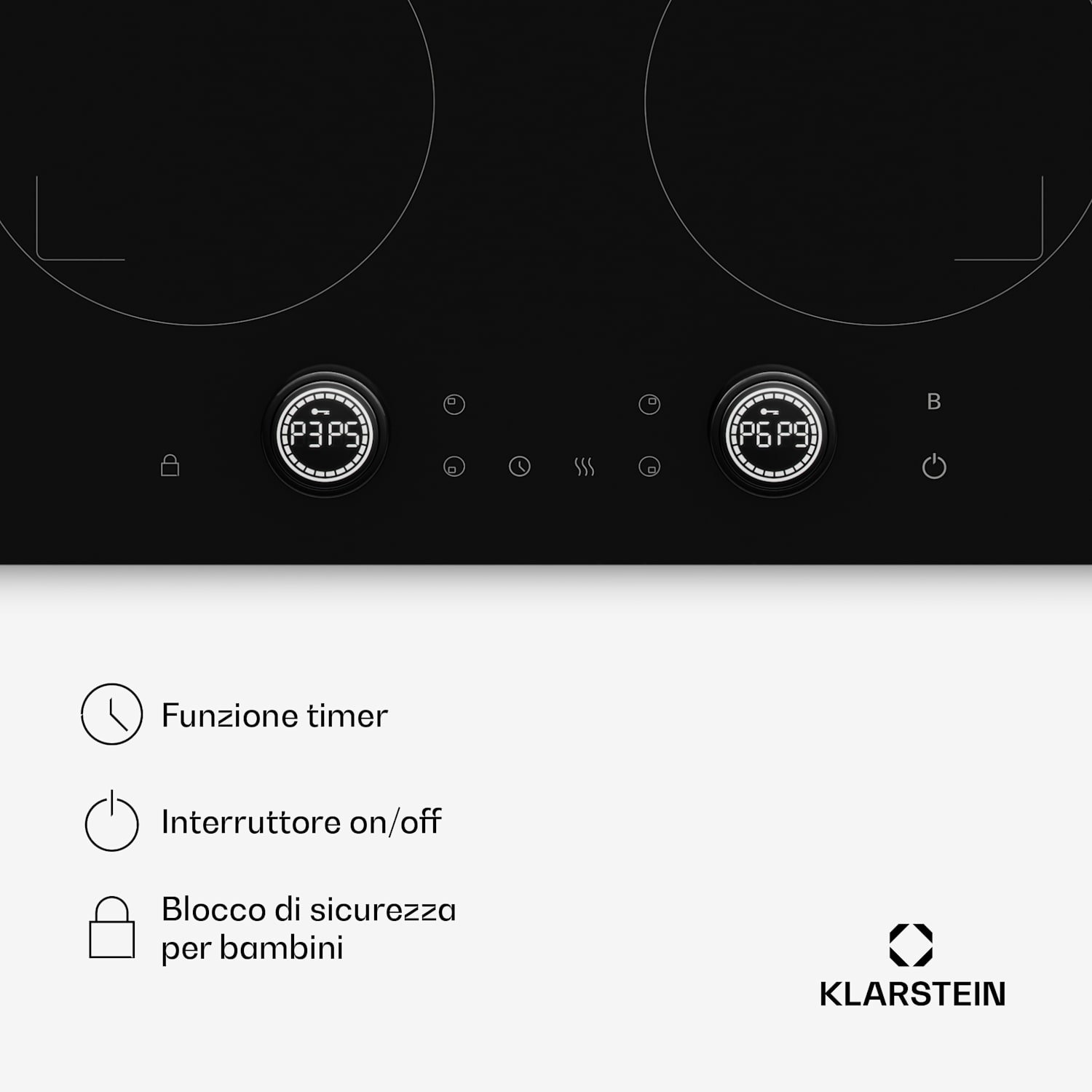 Neotouch - Piano cottura a induzione | Moderno e potente | 4 zone di cottura | 9 livelli | 7200 W | 60 cm Nero
