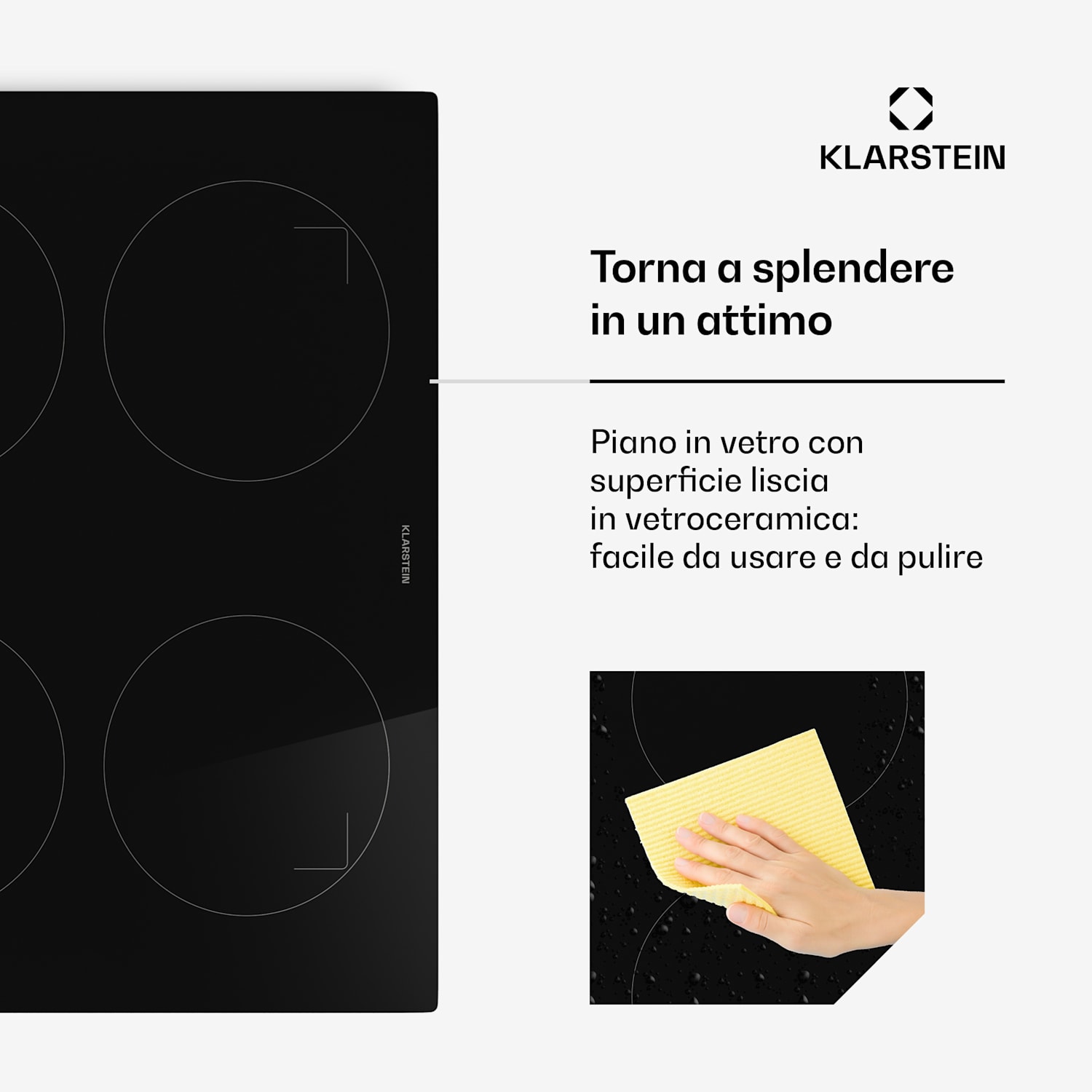 Neotouch - Piano cottura a induzione | Moderno e potente | 4 zone di cottura | 9 livelli | 7200 W | 60 cm Nero