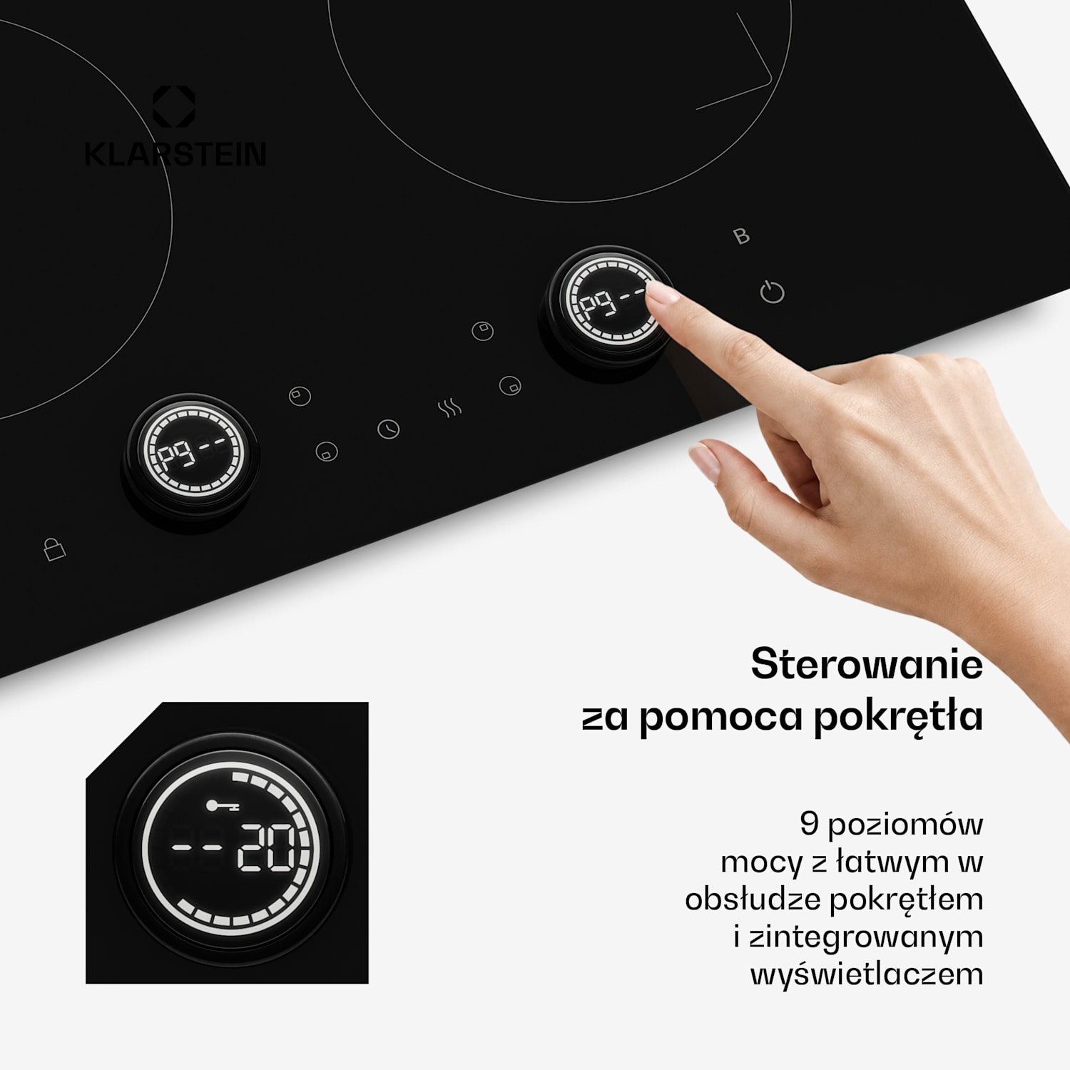 Płyta indukcyjna Neotouch | Nowoczesna & wydajna | 4 strefy grzewcze | 9 poziomów mocy | 7200 W | 60 cm Czarny