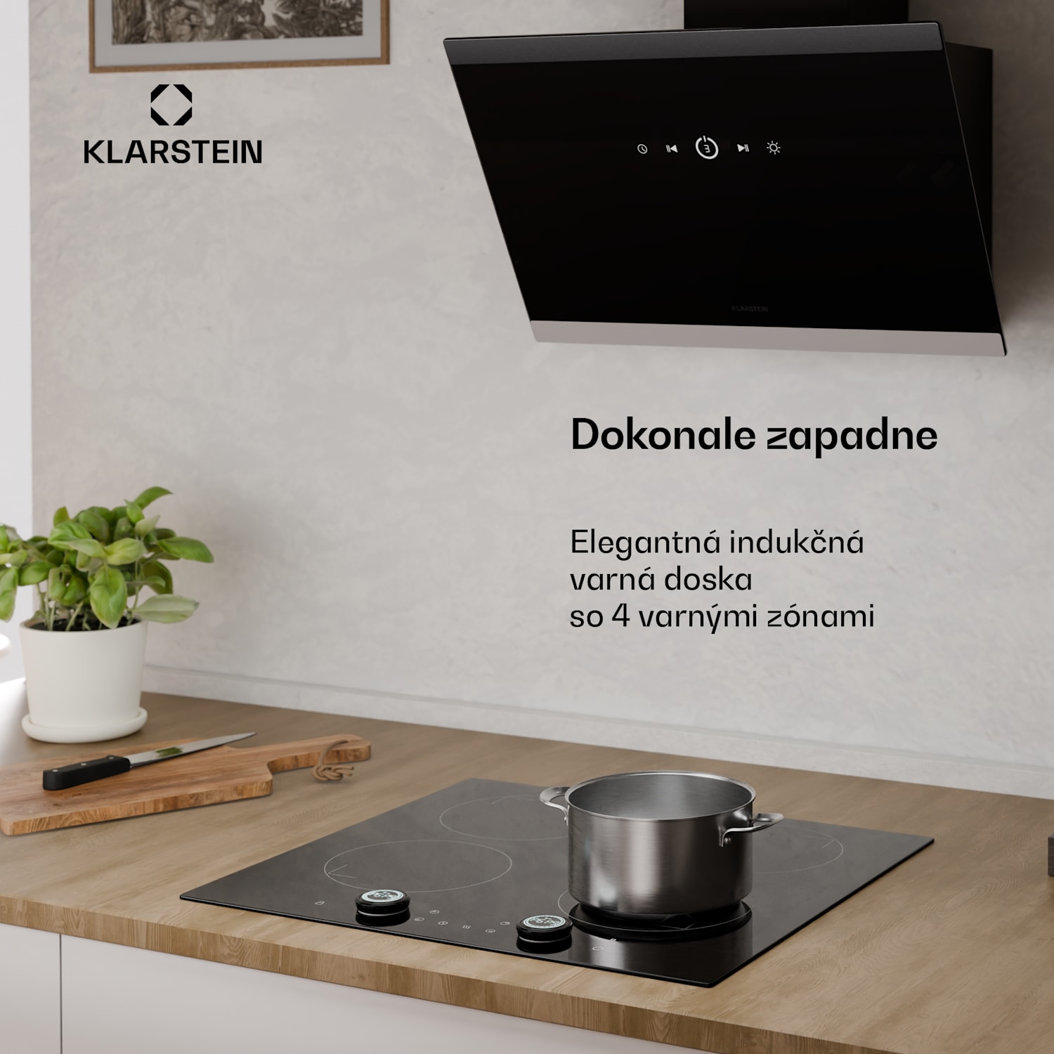 Indukčná varná doska Neotouch | Moderná a výkonná | 4 varné zóny | 9 stupňov | 7200 W | 60 cm Čierna