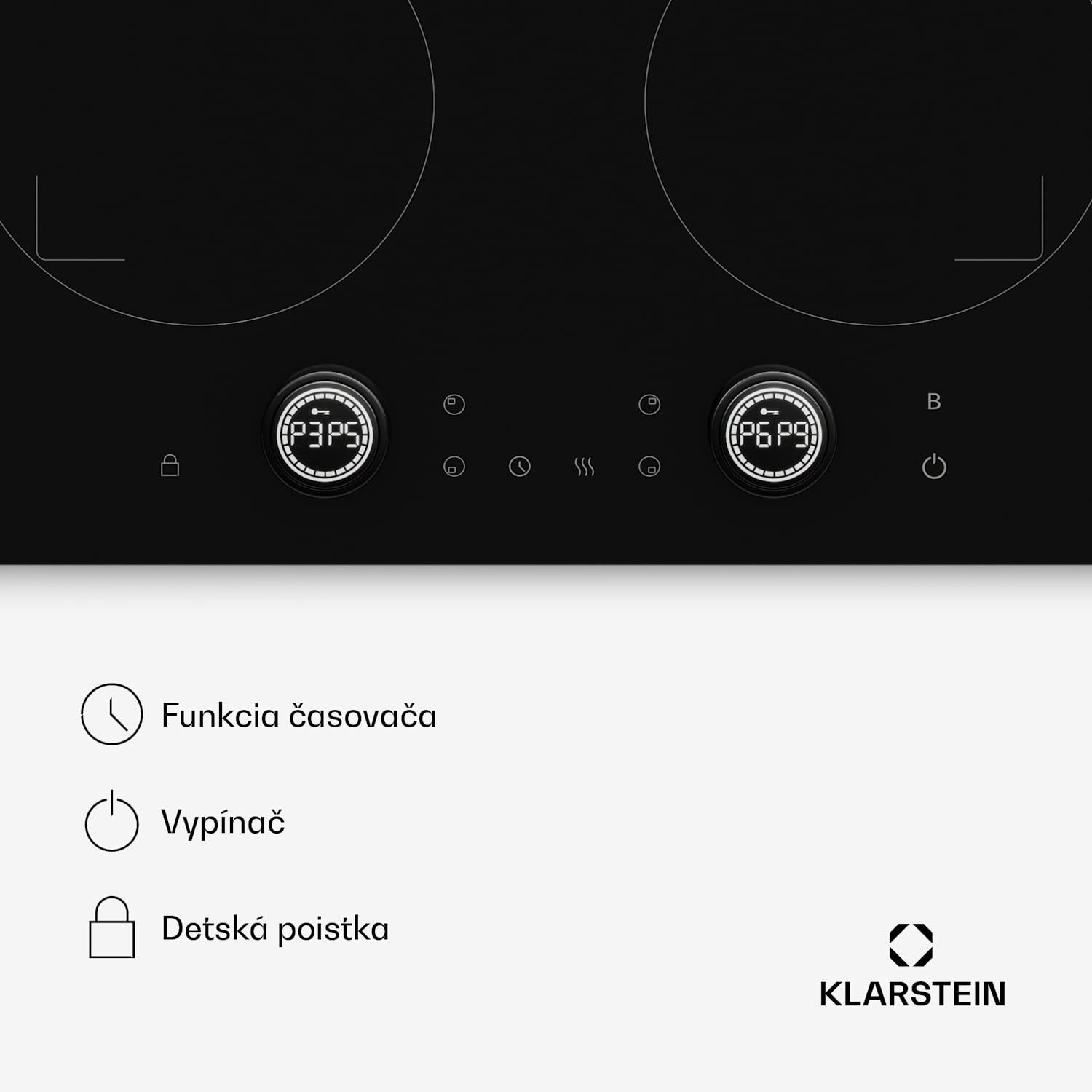 Indukčná varná doska Neotouch | Moderná a výkonná | 4 varné zóny | 9 stupňov | 7200 W | 60 cm Čierna