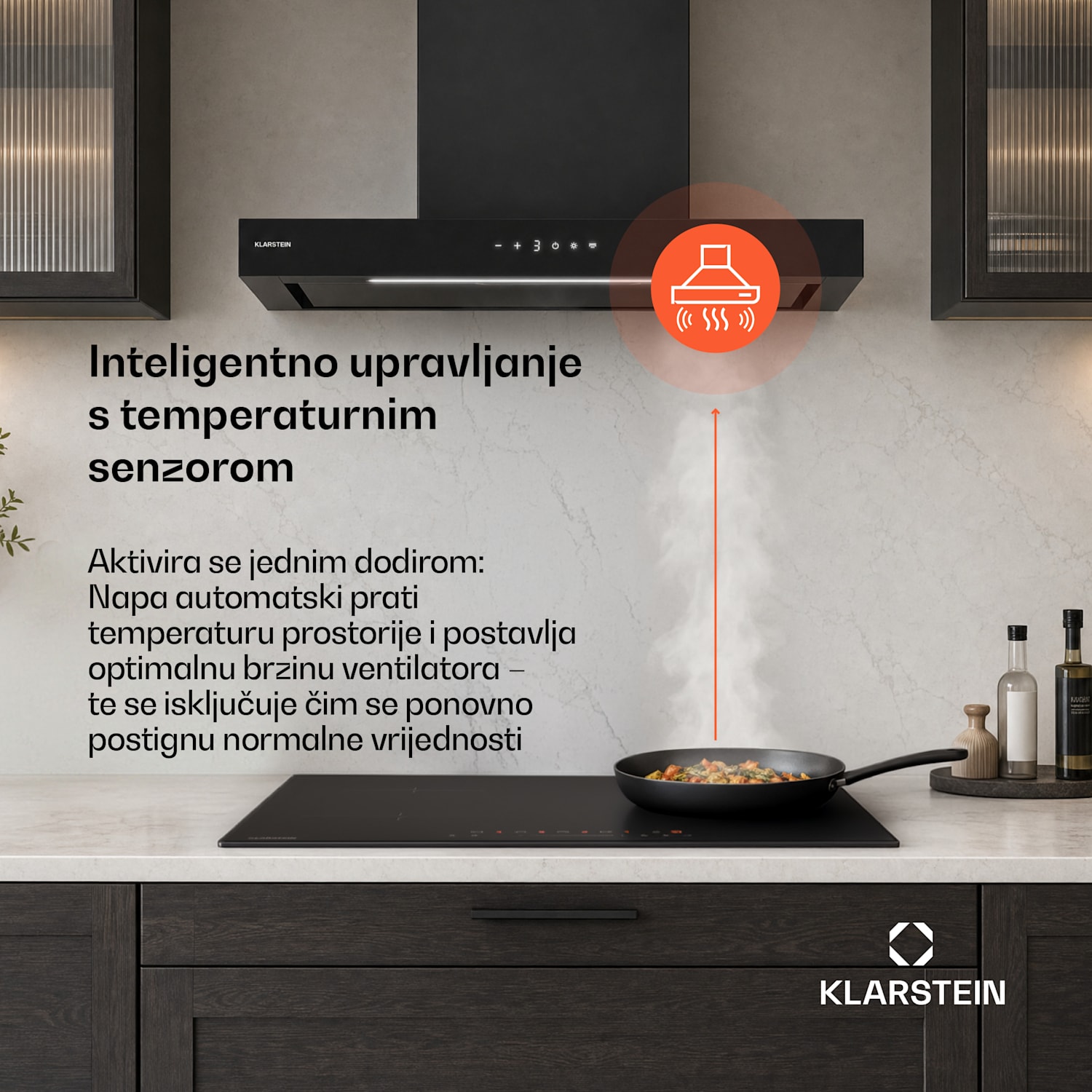 Vapura horizontalna zidna napa | Elegantna, moderna, snažna | Energetska klasa A++ | 609 m³/h | 60 cm 