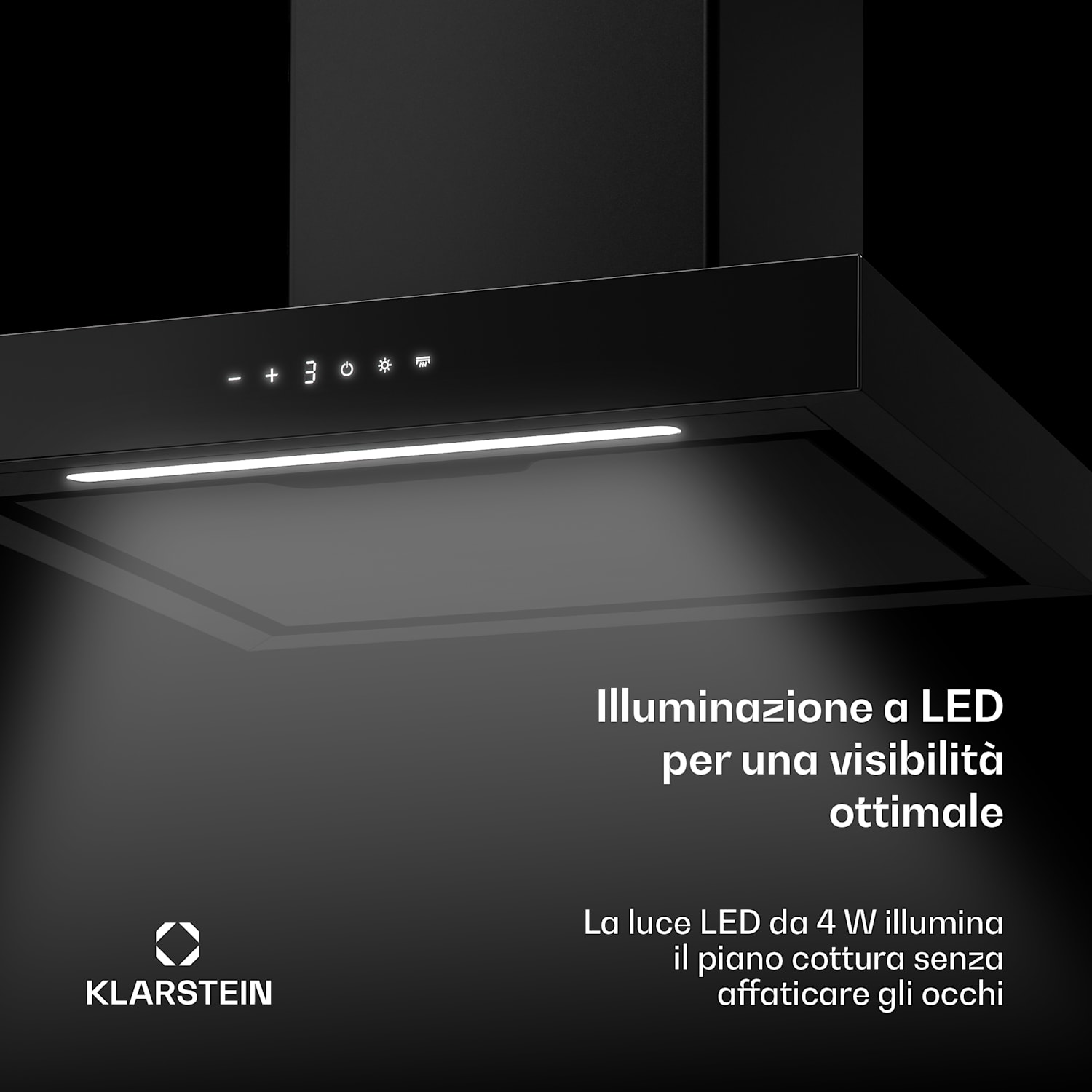 Vapura - Cappa orizzontale a parete | Elegante, moderna, potente | Classe energetica A++ | 609 m³/ora | 60 cm 
