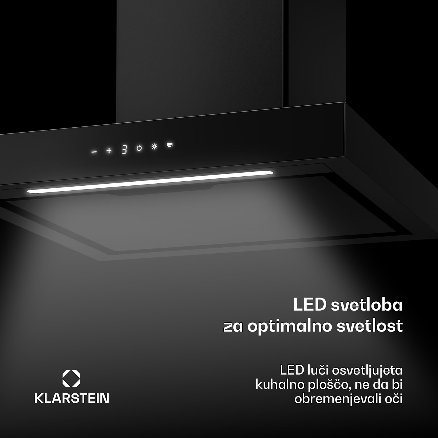 Horizontalna stenska napa Vapura | Elegantna, sodobna, zmogljiva | Energijski razred A++ | 609 m³/h | 60 cm 
