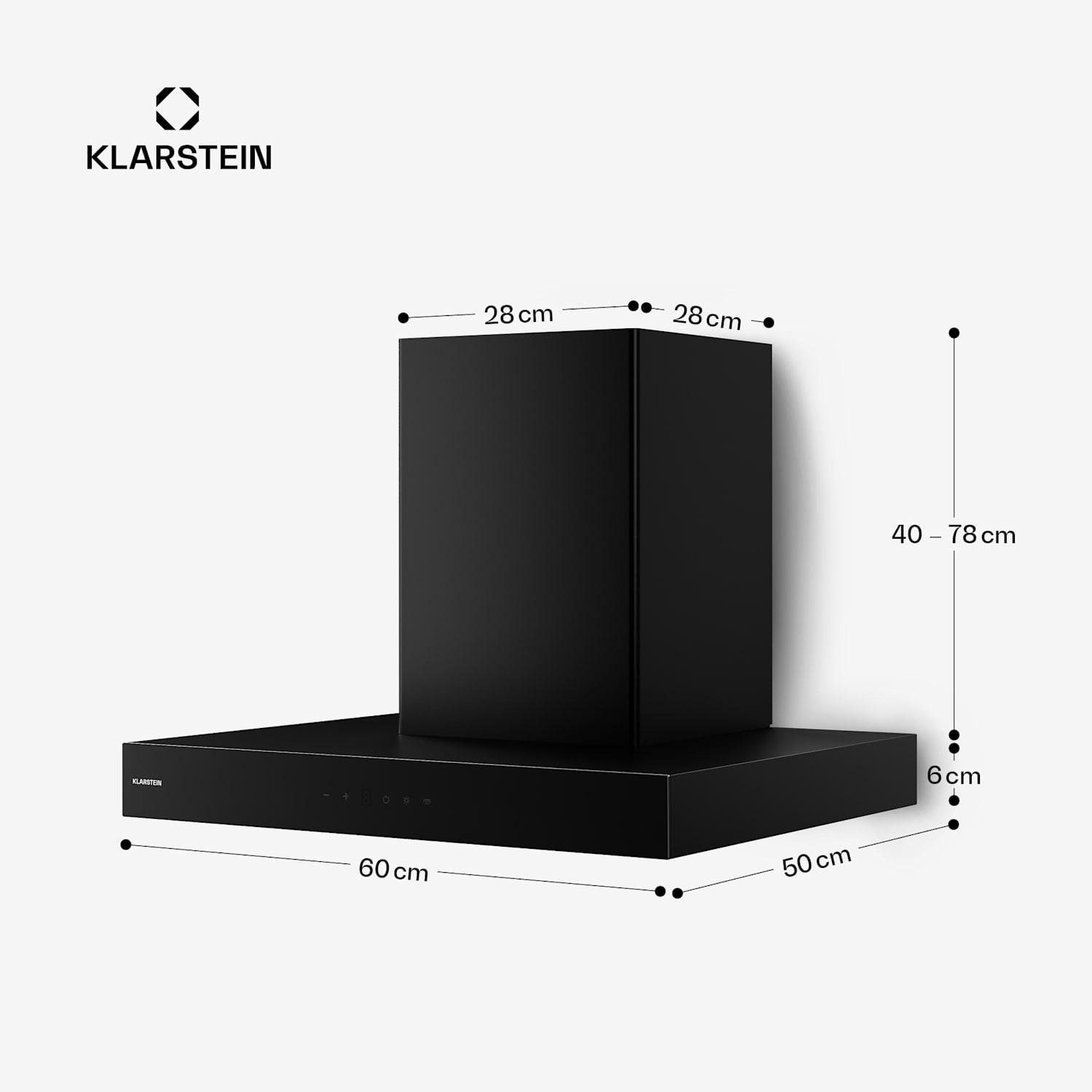 Vapura - Cappa orizzontale a parete | Elegante, moderna, potente | Classe energetica A++ | 609 m³/ora | 60 cm 