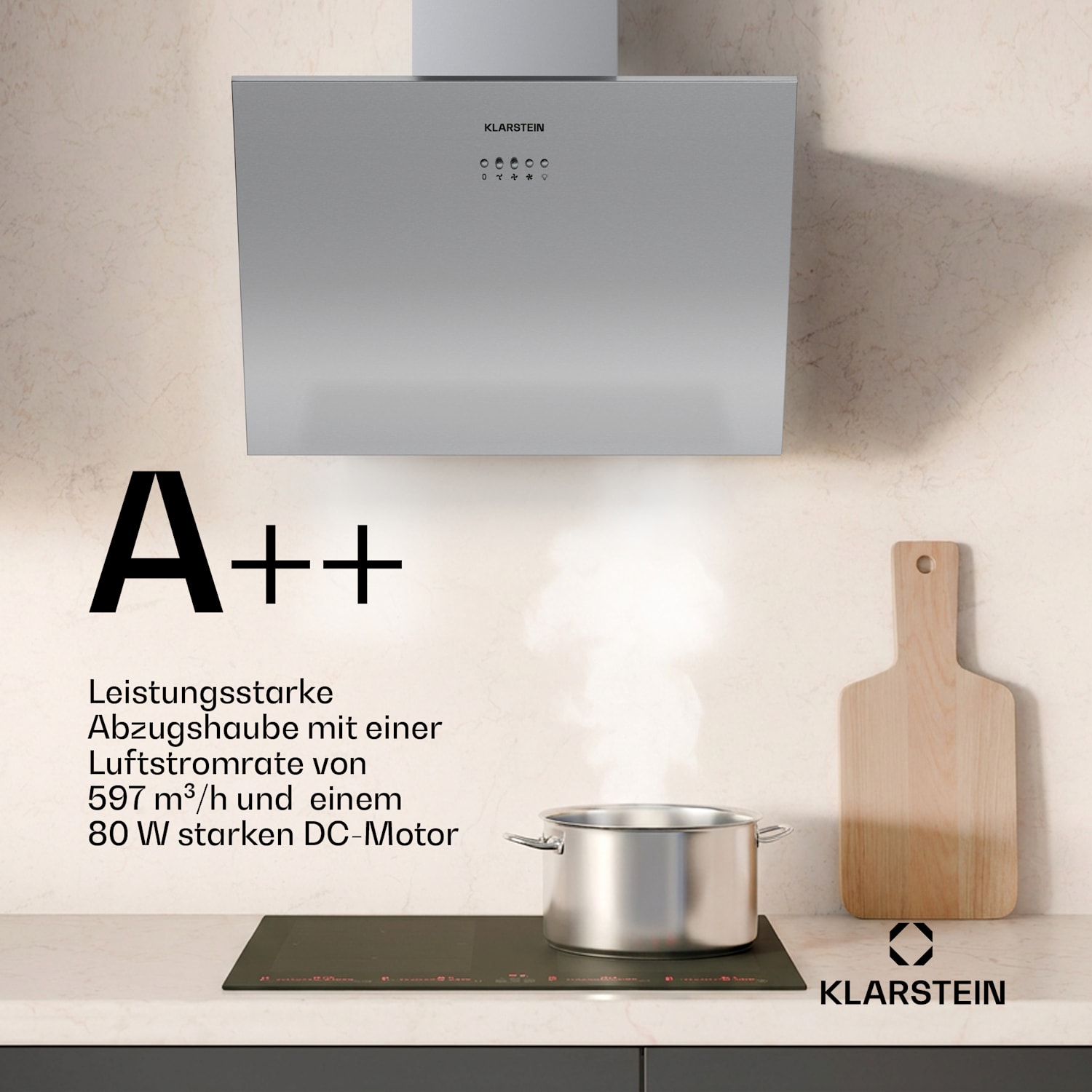 Silver Lining Kopffreihaube | Abluft- und Umluftmodus | Hochwertiges Design |  597 m³/h | 60 cm 60 cm