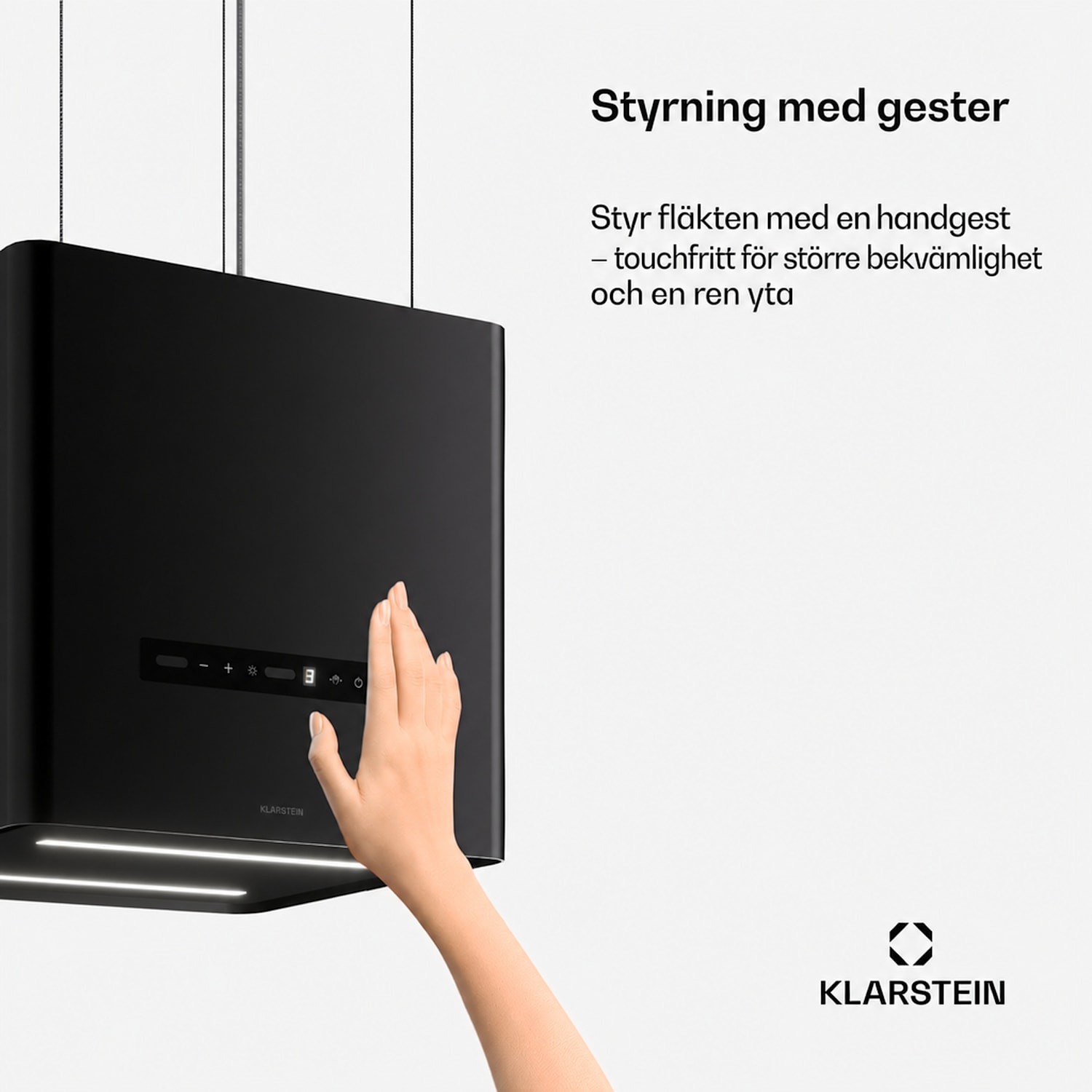 Nexture Frihängande Ö-infläkt | A++ | 40 cm | 661 m³/h | Svart 