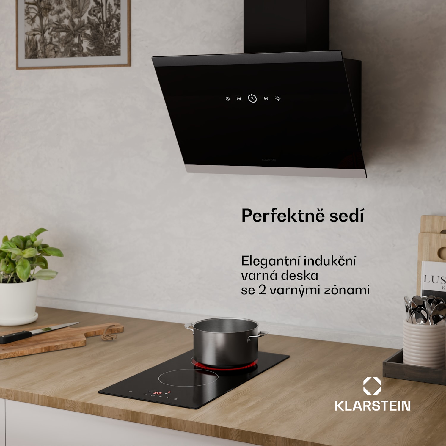 Hito sklokeramická varná deska | 2 varné zóny | 3000 W | 9 úrovní výkonu | 30 cm 30 cm