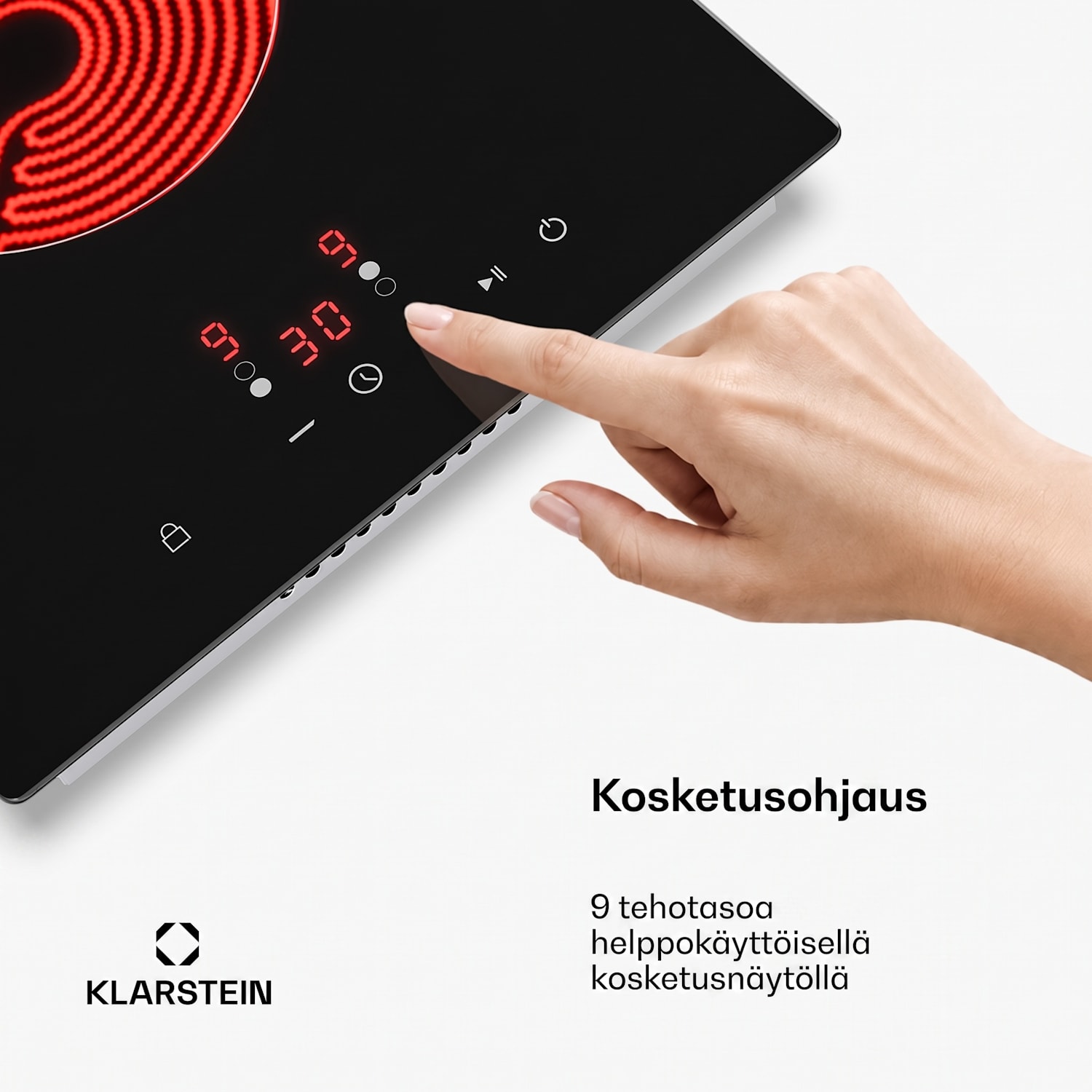 Hito lasikeramiikkaliesi | 2 keittoaluetta | 3000 W | 9 tehotasoa | 30 cm 30 cm