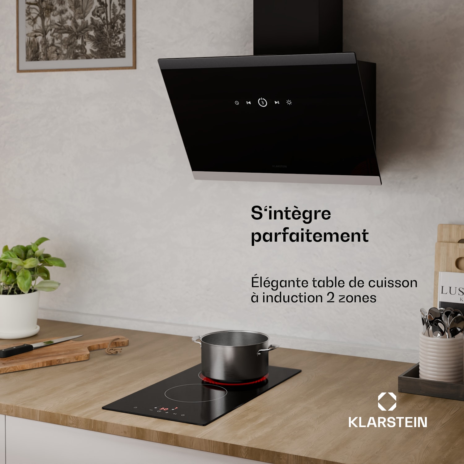 Hito glaskeramische kookplaat | 2 kookzones | 3000 W | 9 vermogensstanden | 30 cm 30 cm