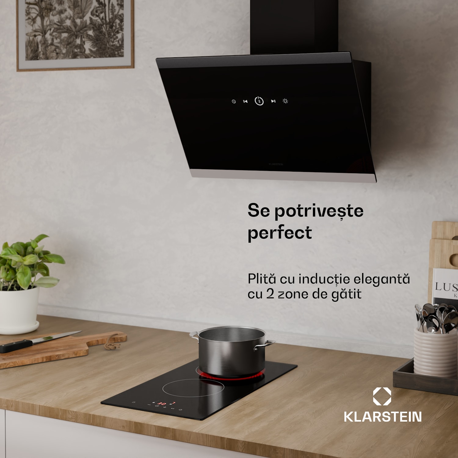 Hito plită vitroceramică | 2 zone de gătit | 3000 W | 9 trepte de putere | 30 cm 30 cm