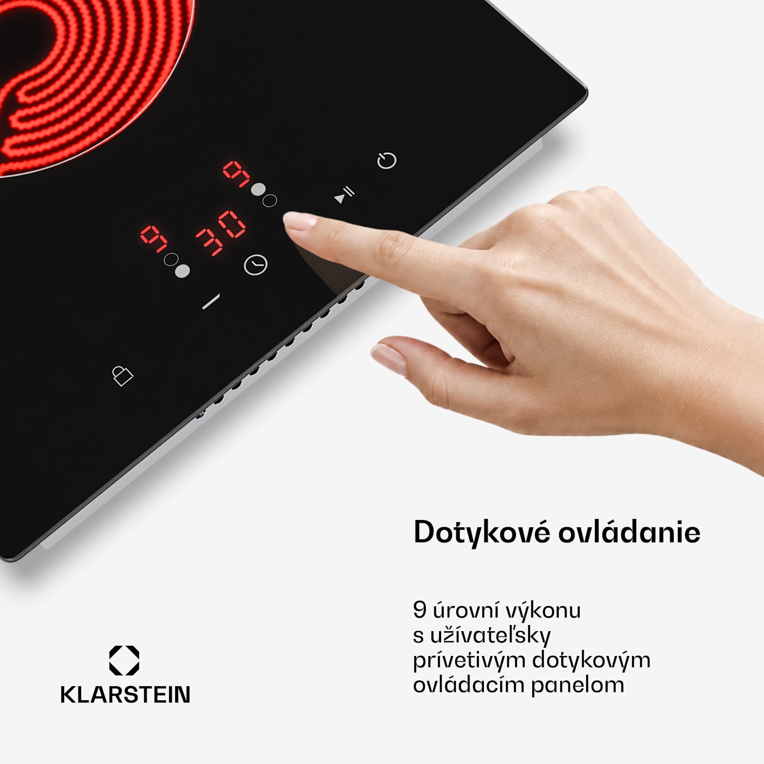 Hito sklokeramická varná doska | 2 varné zóny | 3000 W | 9 úrovní výkonu | 30 cm 30 cm