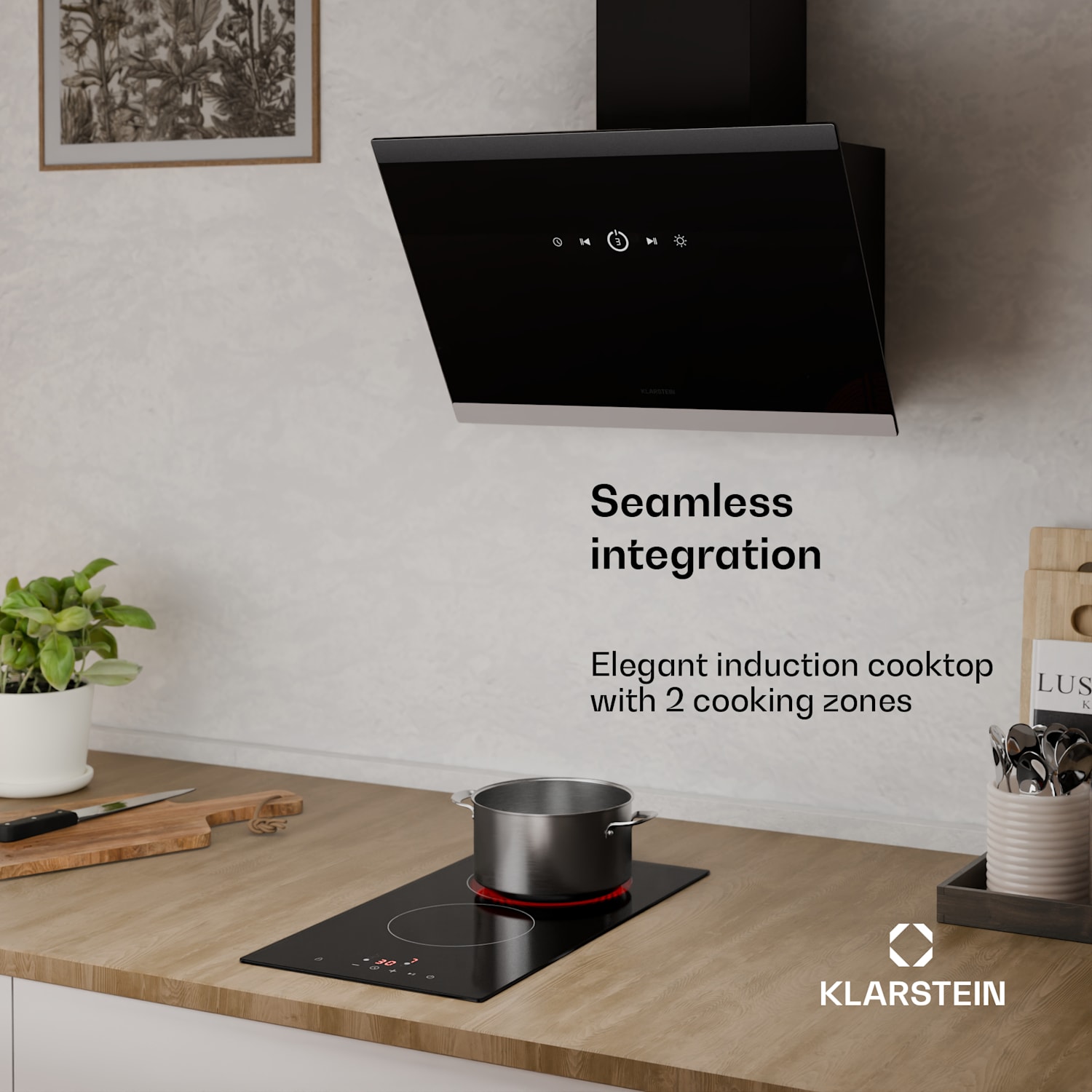 Hito glaskeramische kookplaat | 2 kookzones | 3000 W | 9 vermogensstanden | 30 cm 30 cm