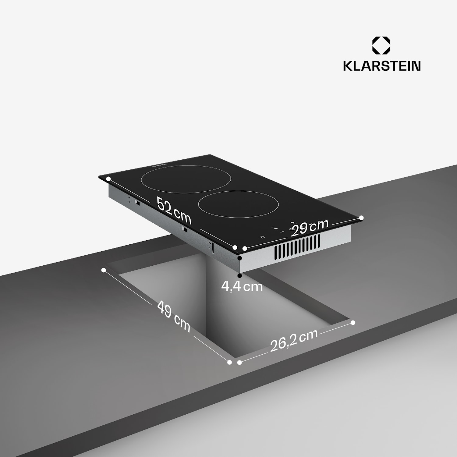 Hito glaskeramische kookplaat | 2 kookzones | 3000 W | 9 vermogensstanden | 30 cm 30 cm