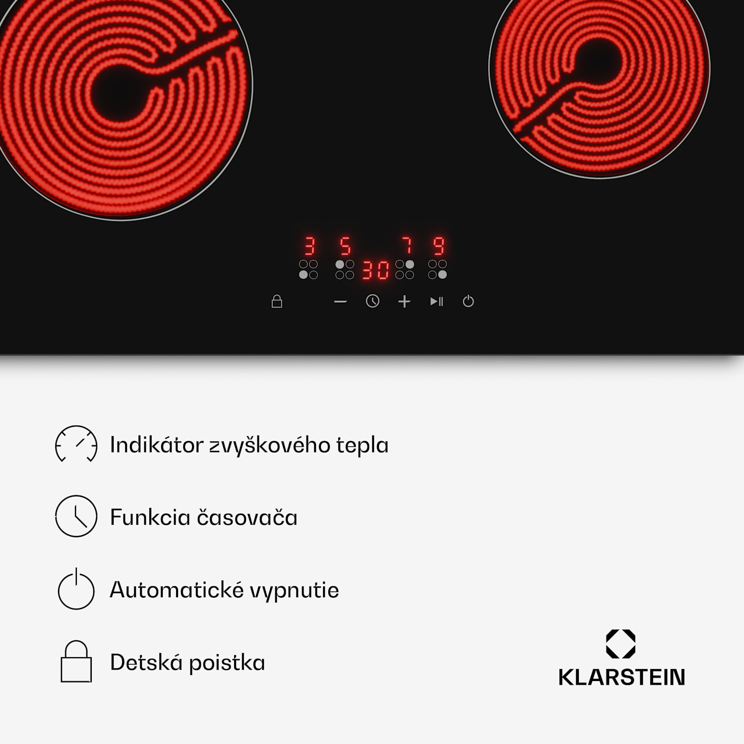 Hito sklokeramická varná doska | 4 varné zóny | 6000 W | 9 úrovní výkonu | 60 cm 60 cm