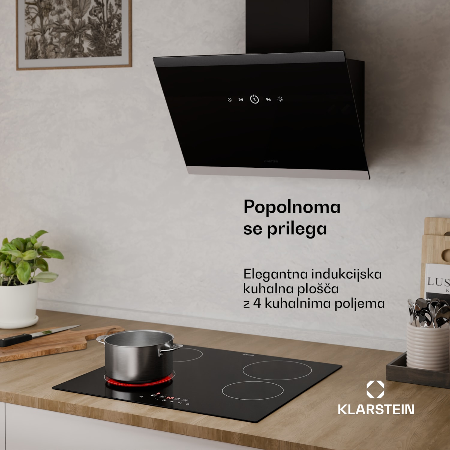 Hito steklokeramična kuhalna plošča | 4 kuhalne cone | 6000 W | 9 stopenj moči | 60 cm 60 cm