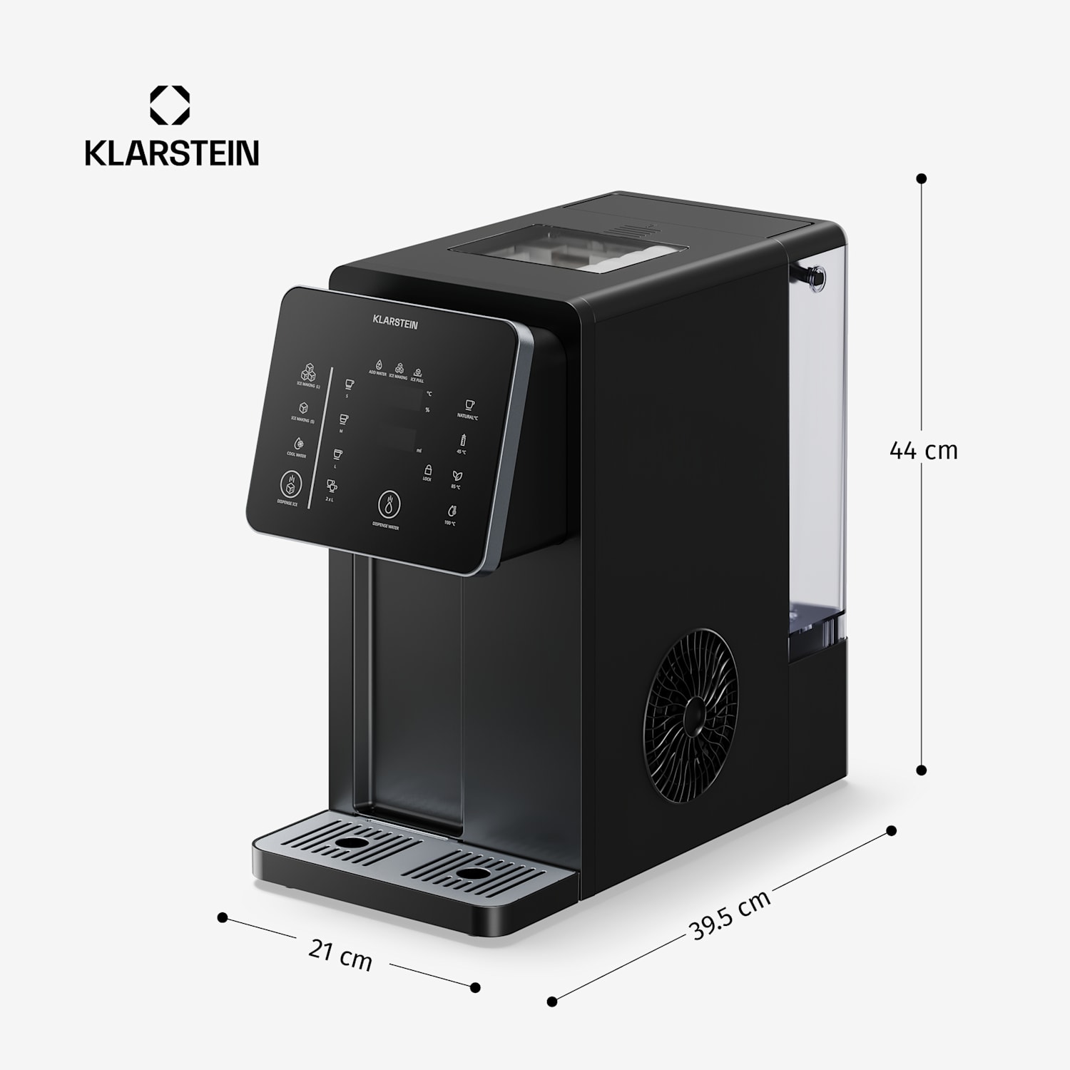 NeoChill Machine à glaçons avec distributeur d'eau | 3,5 l | 12 kg de glace en 24 heures | Écran tactile 