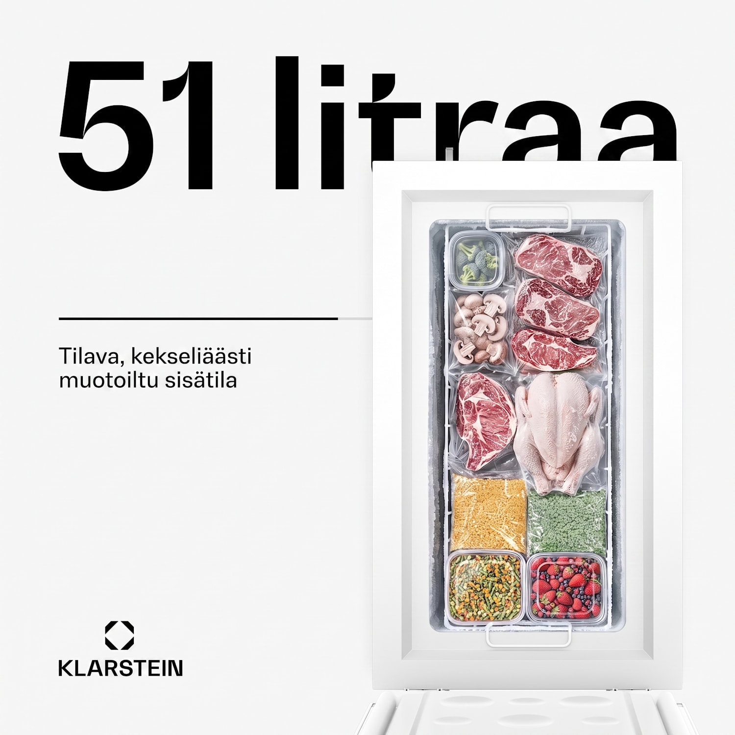 Iceblokk -arkkupakastin | 51 l | 85 cm | -18°C - -22°C | 4 tähteä | Hopeanvärinen 51 L | Hopea