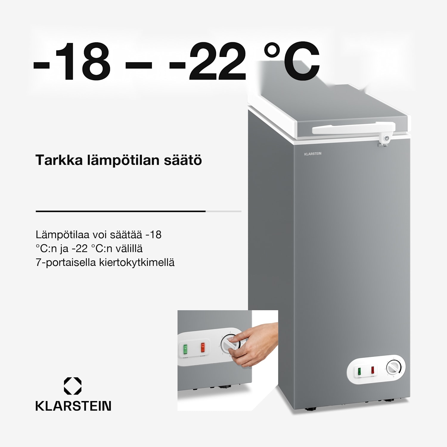 Iceblokk -arkkupakastin | 51 l | 85 cm | -18°C - -22°C | 4 tähteä | Hopeanvärinen 51 L | Hopea