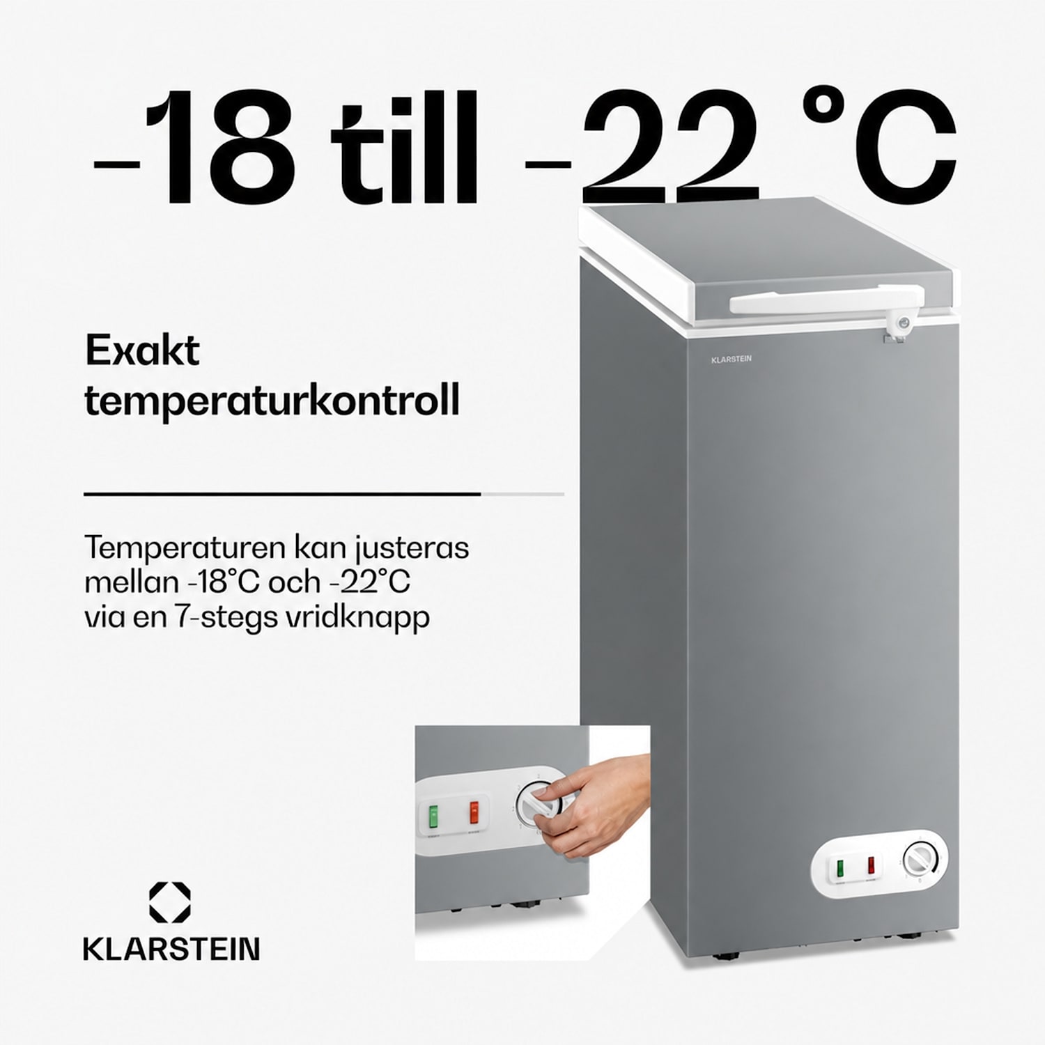 Iceblokk frysbox | 51 l | 85 cm | -18°C till -22°C | 4 stjärnor | Silver 51 L | Silver