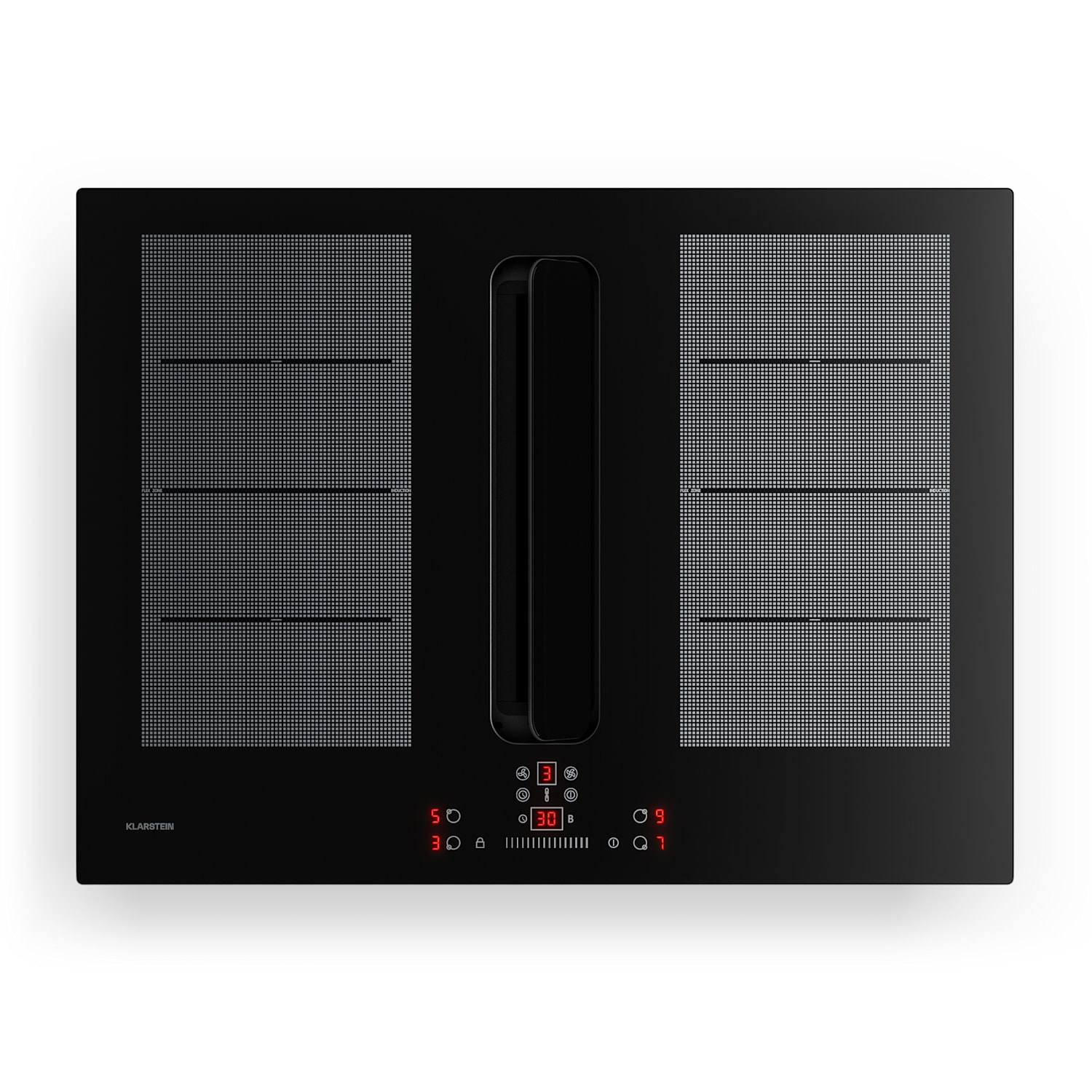 ChefFusion piano cottura a induzione con aspiratore | 4 zone cottura | 7200 W | 504,3 m³/h | 70 cm 70 cm | Senza cornice | Nero