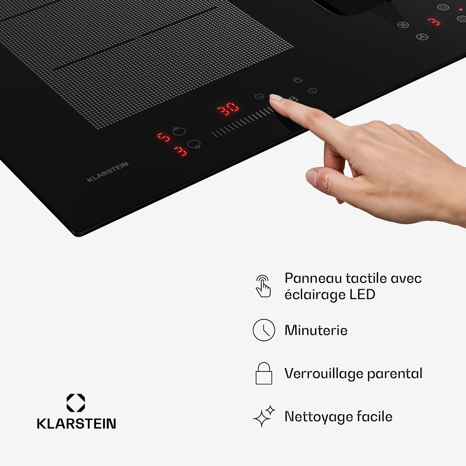 ChefFusion plaque à induction avec hotte intégrée | 4 zones de cuisson | 7200 W | 504,3 m³/h | 80 cm 