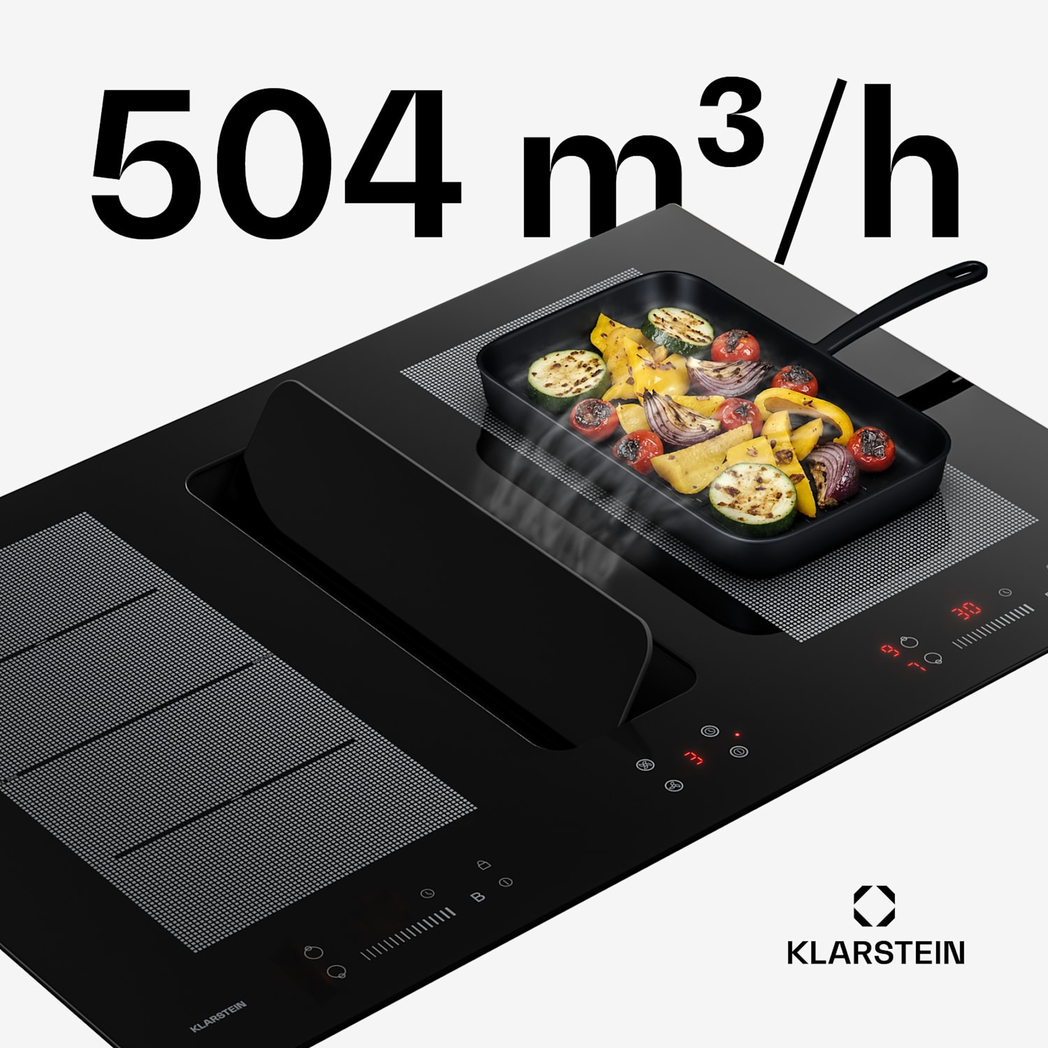 ChefFusion induktiokeittotaso liesituulettimella | 4 keittoaluetta | 7200 W | 504,3 m³/h | 80 cm 