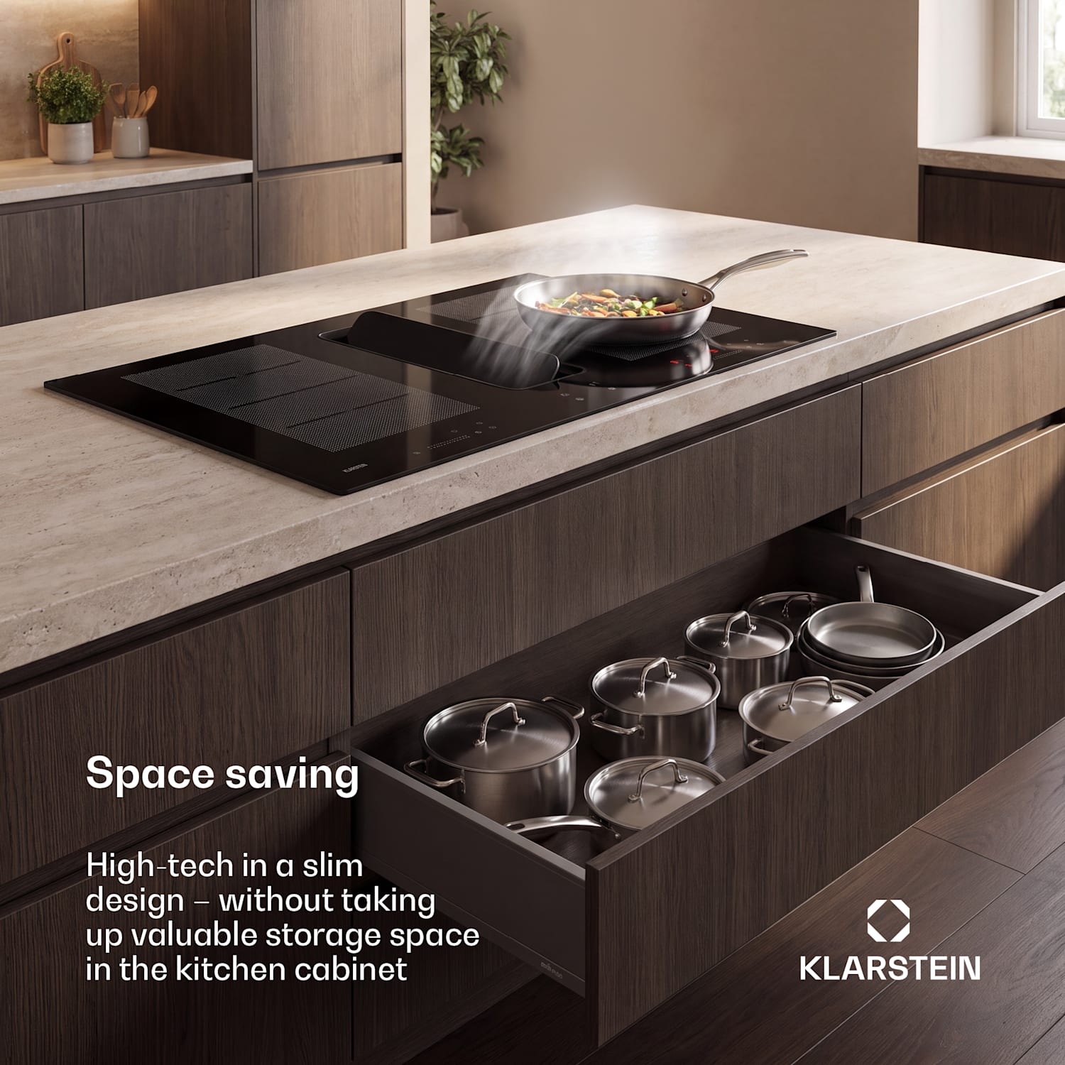 ChefFusion induktiokeittotaso liesituulettimella | 4 keittoaluetta | 7200 W | 504,3 m³/h | 80 cm 