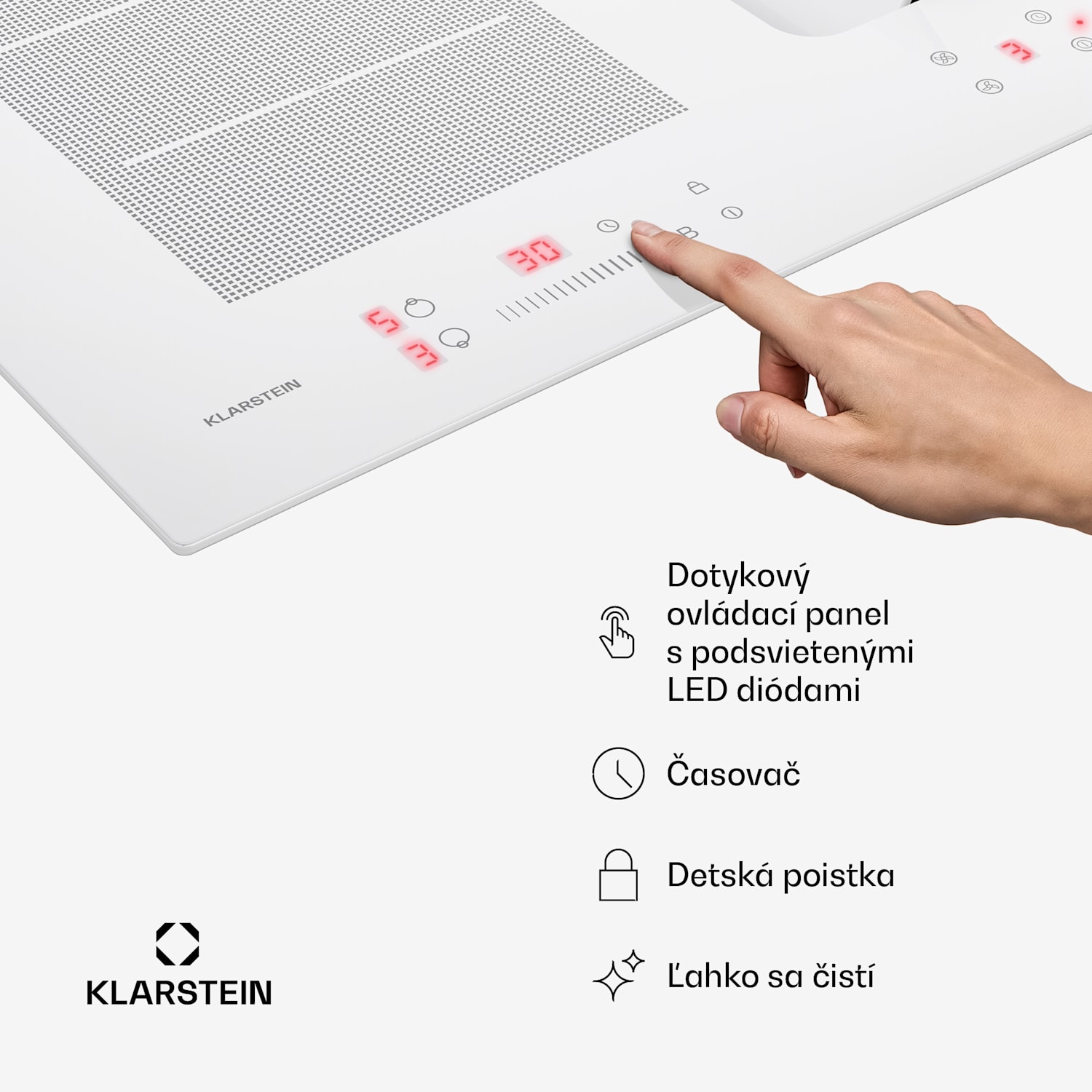 ChefFusion indukčná varná doska s odsávačom pár | 4 varné zóny | 7200 W | 504,3 m³/h | 80 cm 80 cm | Bez rámu | Biela