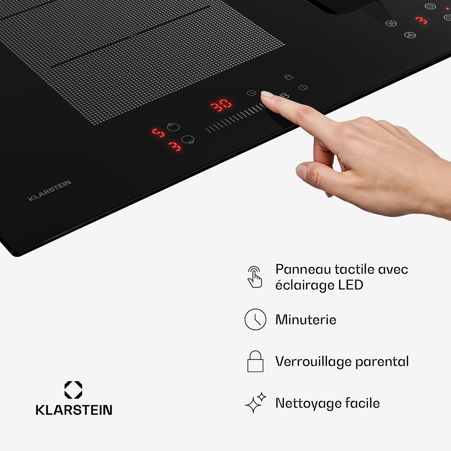 ChefFusion plaque à induction avec hotte intégrée | 4 zones de cuisson | 7200 W | 504,3 m³/h | 90 cm 