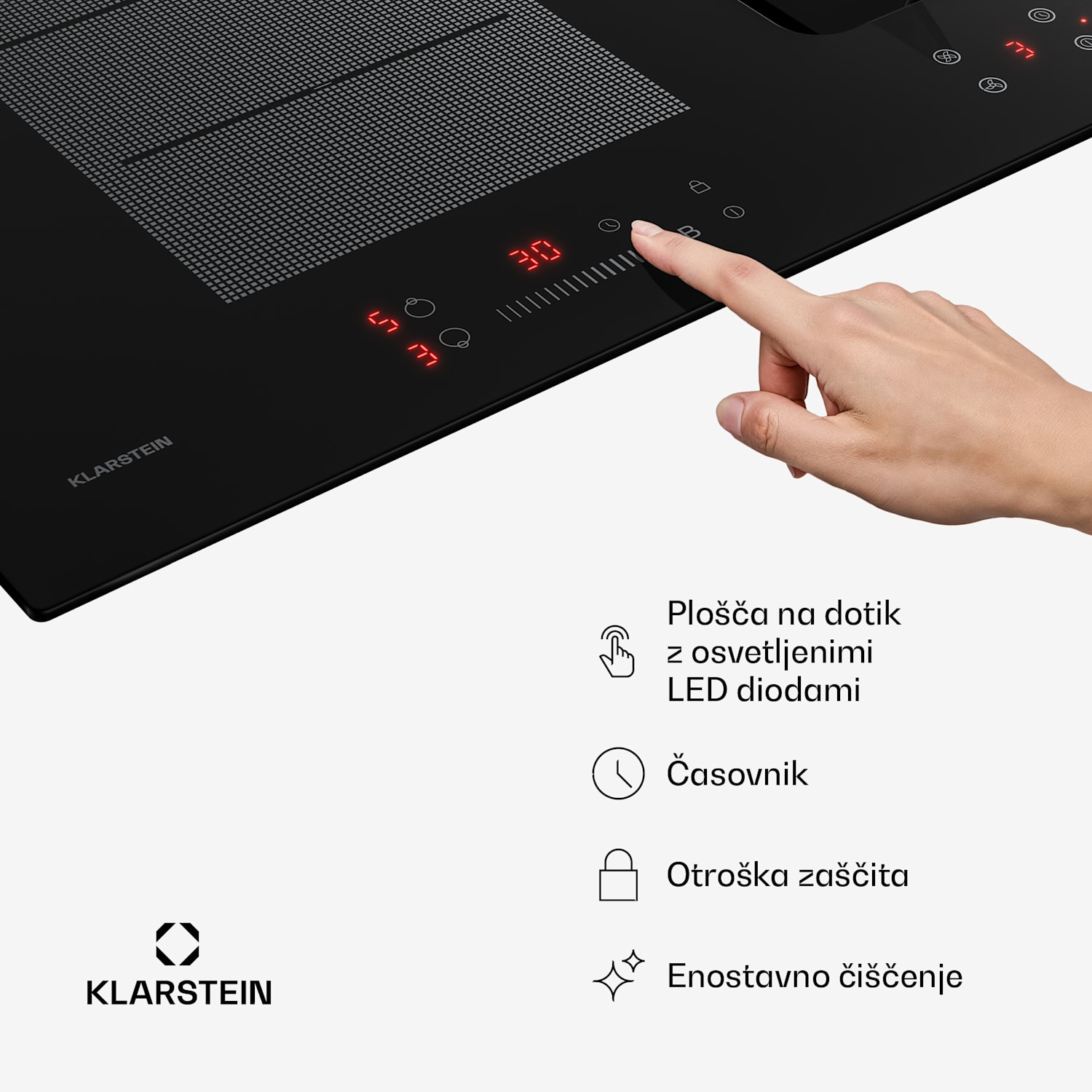 ChefFusion indukcijska kuhalna plošča z odvodom pare | 4 kuhališča | 7200 W | 504,3 m³/h | 90 cm 