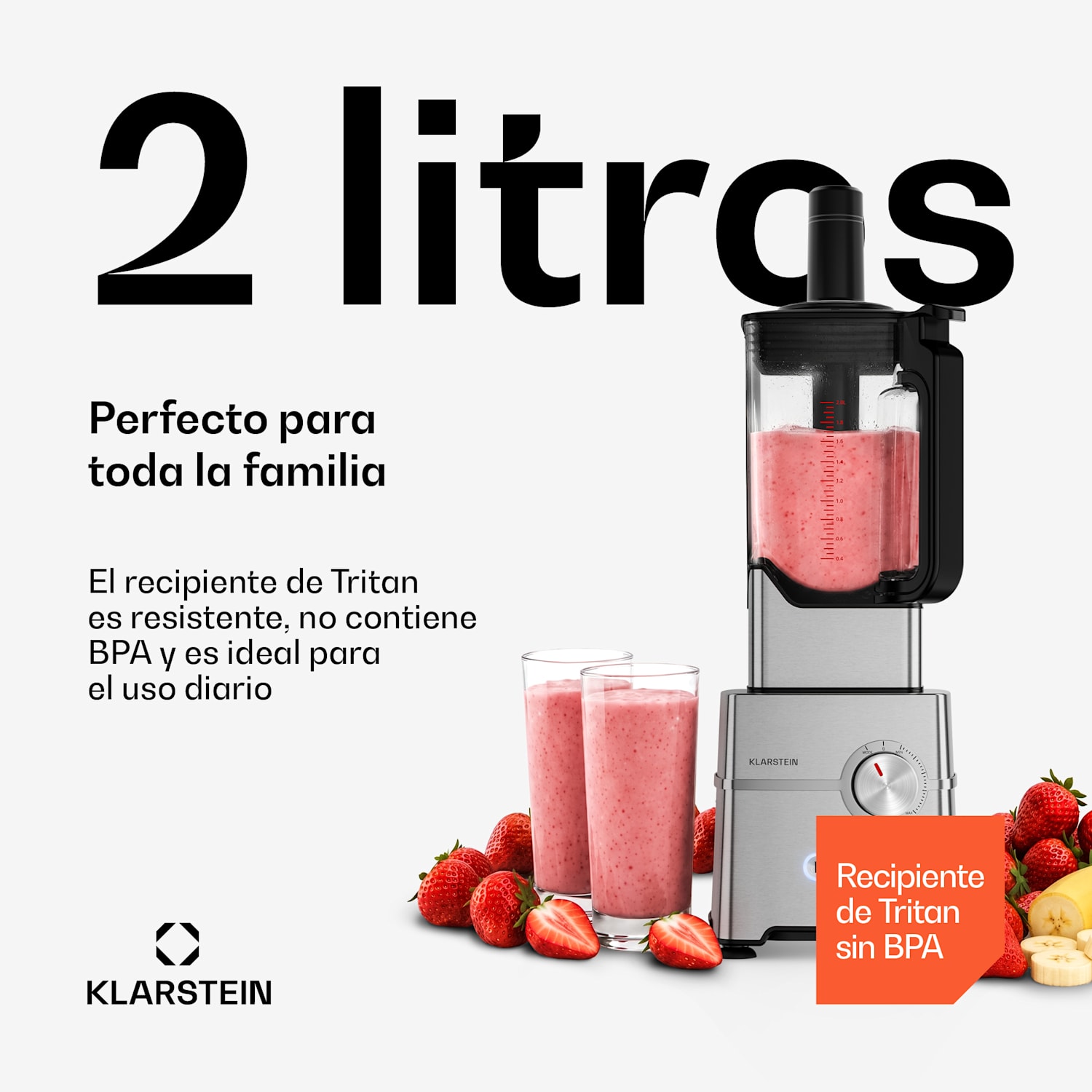 Kraftpaket Pro batidora | Hielo picado y batidos | Función pulsar | 2000 W | 30000 rpm | 2 L 