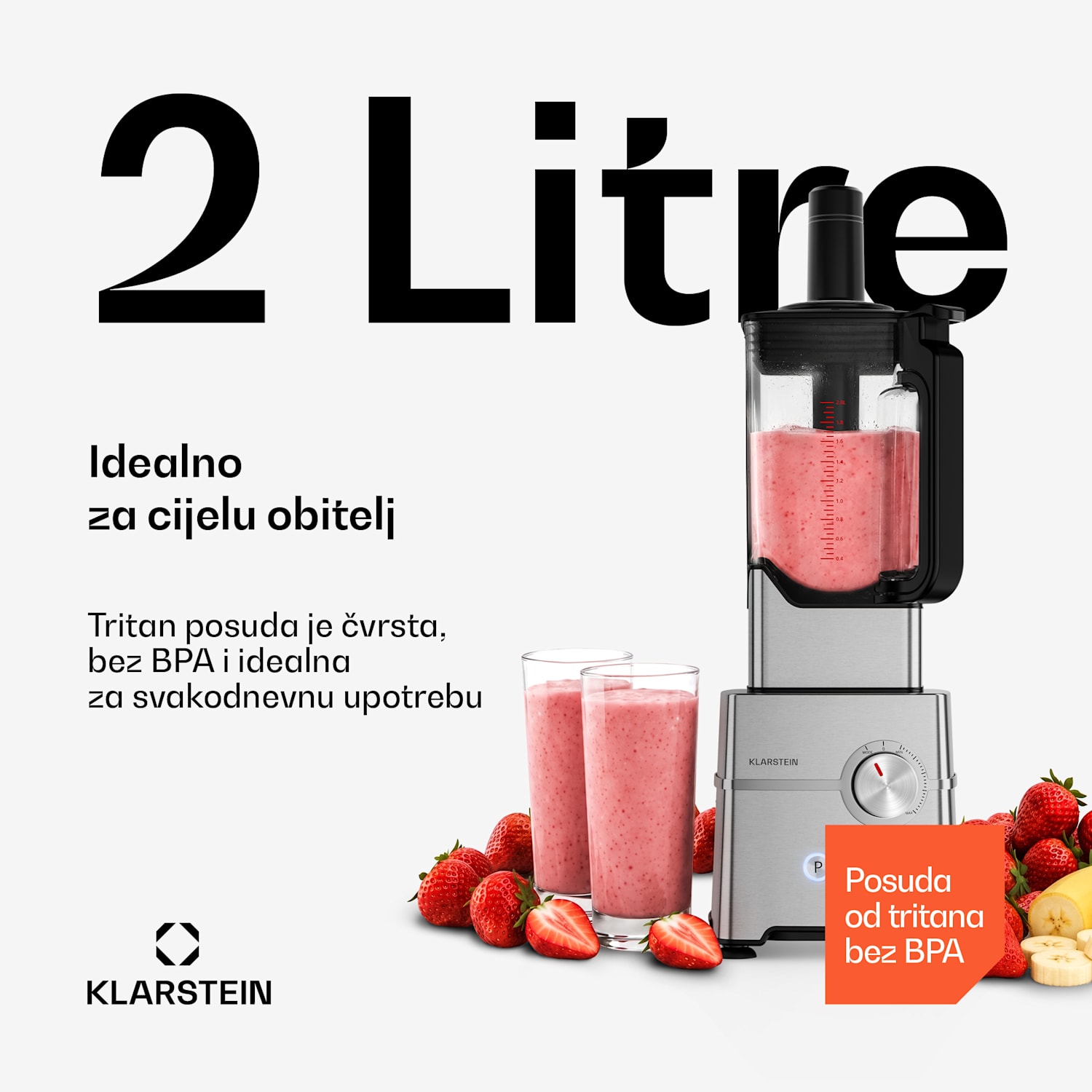 Kraftpaket Pro mikser | Drobljeni led & smoothie | Pulsna funkcija | 2000 W | 30000 o/min | 2 L 