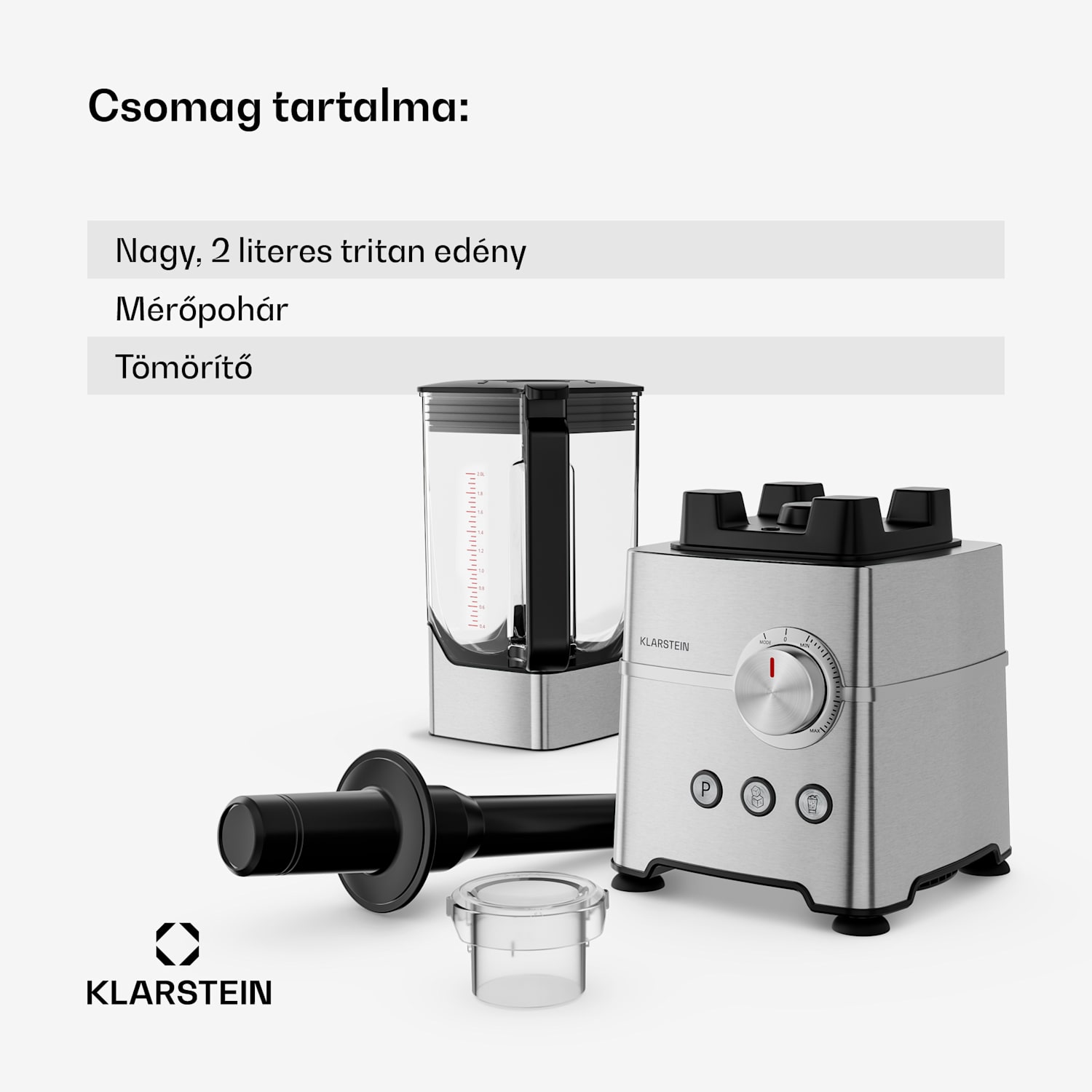 Kraftpaket Pro turmixgép | Crushed Ice & Smoothiek | Pulzus funkció | 2000 W | 30000 ford./perc | 2 L 