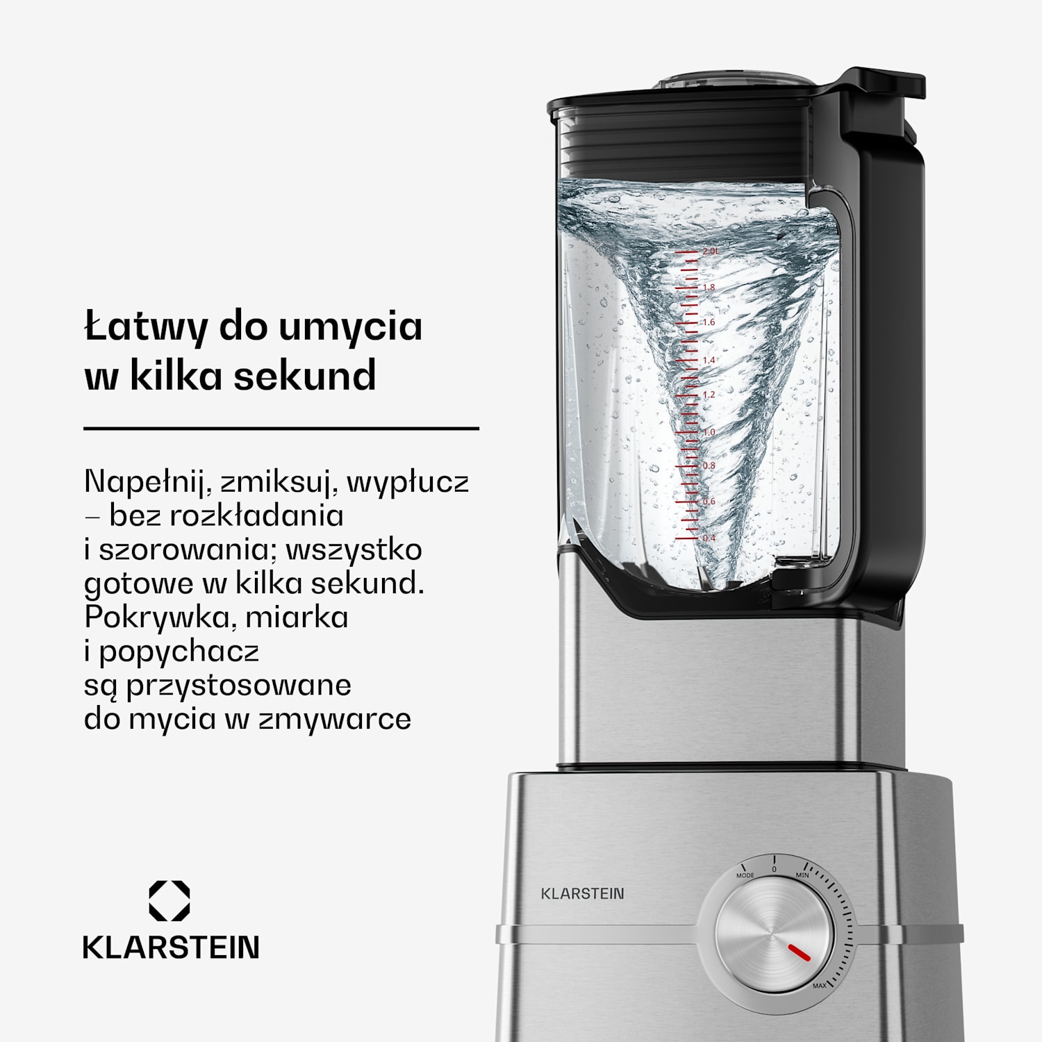 Kraftpaket Pro mikser | kruszony lód i smoothie | funkcja pulsacyjna | 2000 W | 30000 obr./min | 2 L 