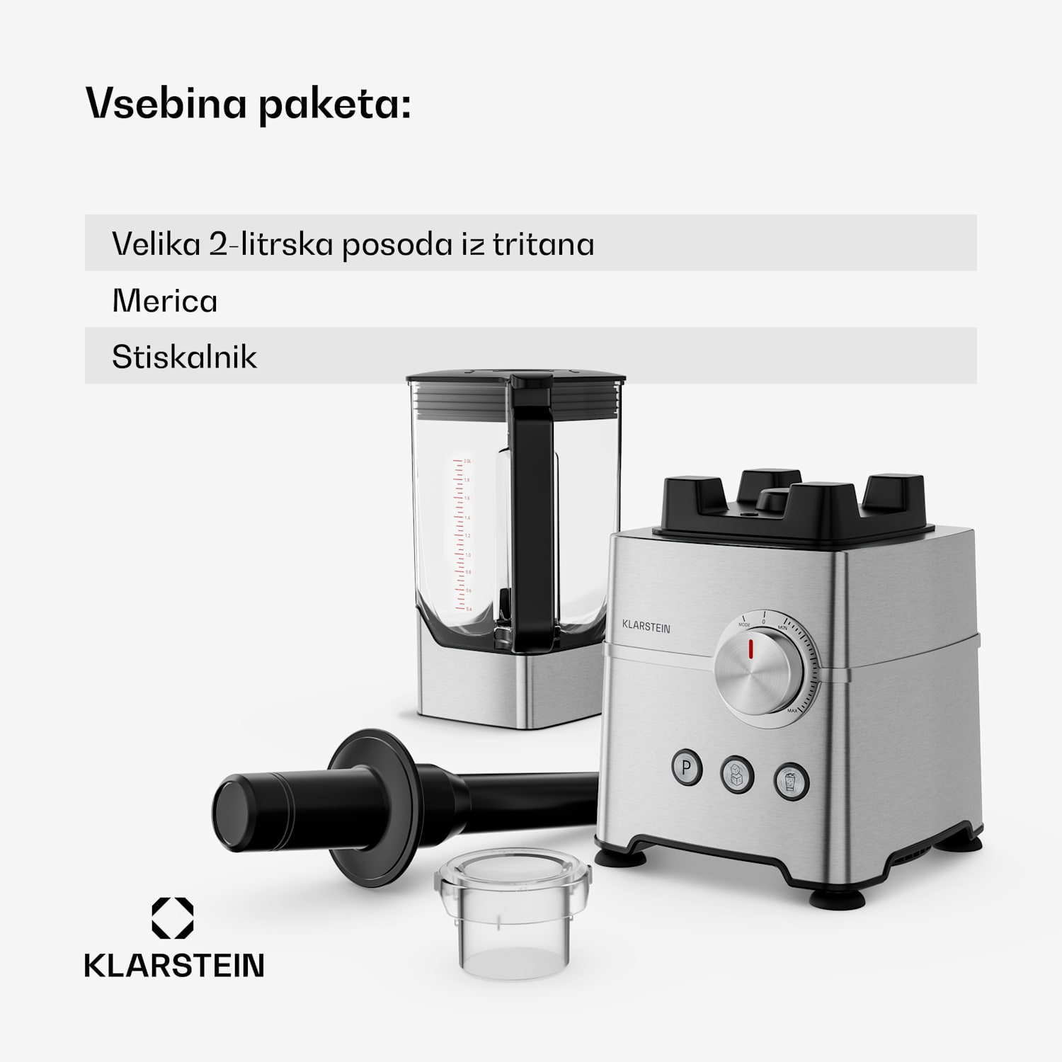 Kraftpaket Pro mešalnik | zdrobljen led in smoothiji | pulzna funkcija | 2000 W | 30000 vrt/min | 2 L 
