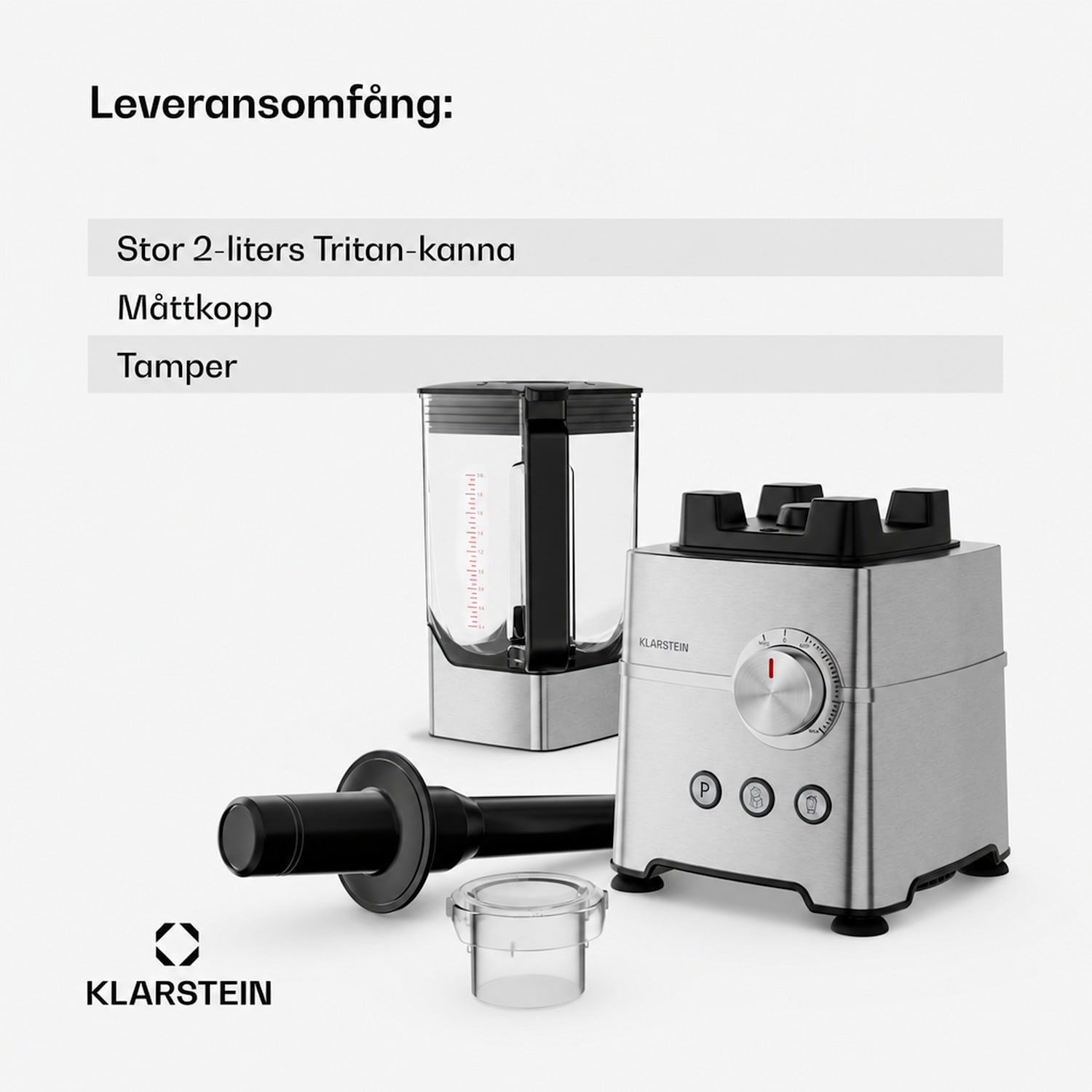 Kraftpaket Pro Mixer | Krossad is & smoothies | Pulsfunktion | 2000 W | 30000 varv/min | 2 L 