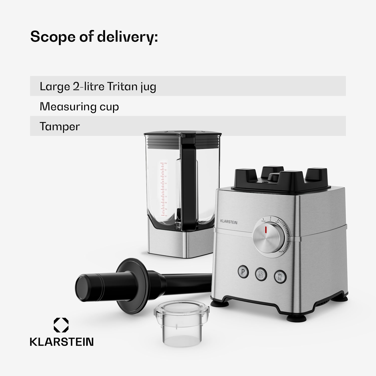 Kraftpaket Pro liquidificador | Gelo picado e smoothies | Função pulsar | 2000 W | 30000 rpm | 2 L 