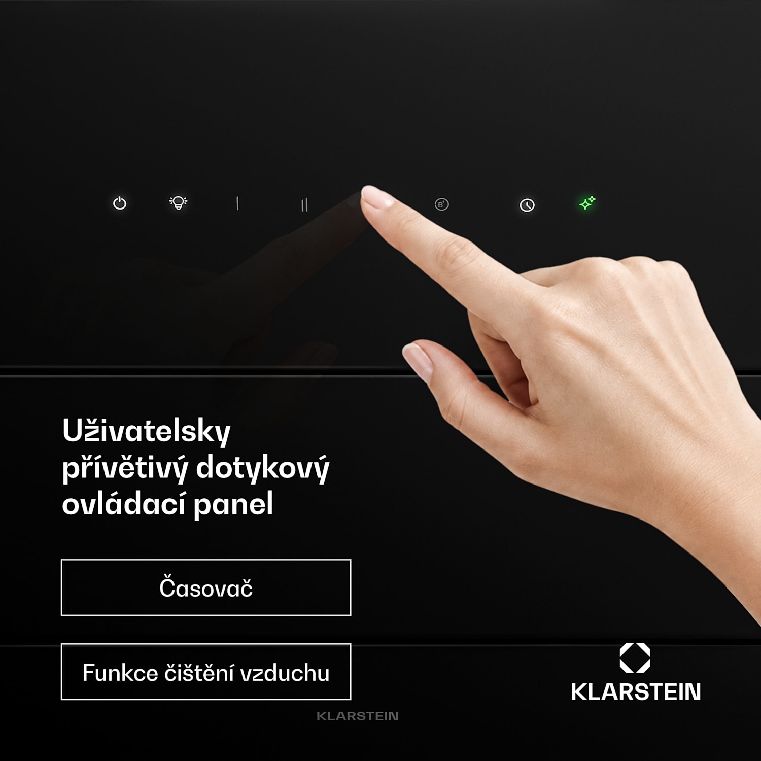Šikmý odsavač par SleekAir | Režimy odtahu a recirkulace | Ušlechtilý design | 720 m³/h | 60 cm 60 cm | Černá
