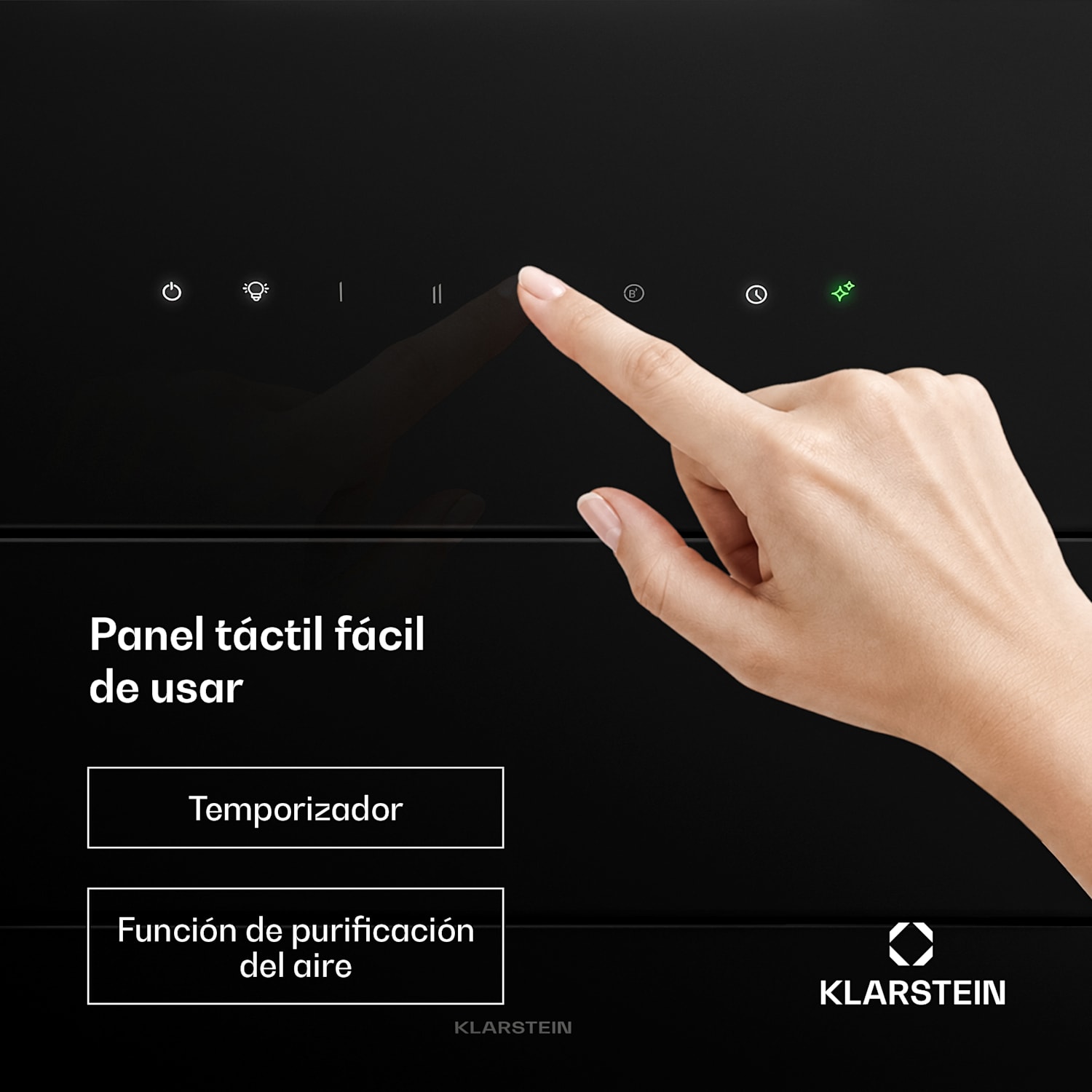SleekAir campana extractora inclinada | Modos de extracción y recirculación | Diseño elegante | 720 m³/h | 60 cm 60 cm | Negro