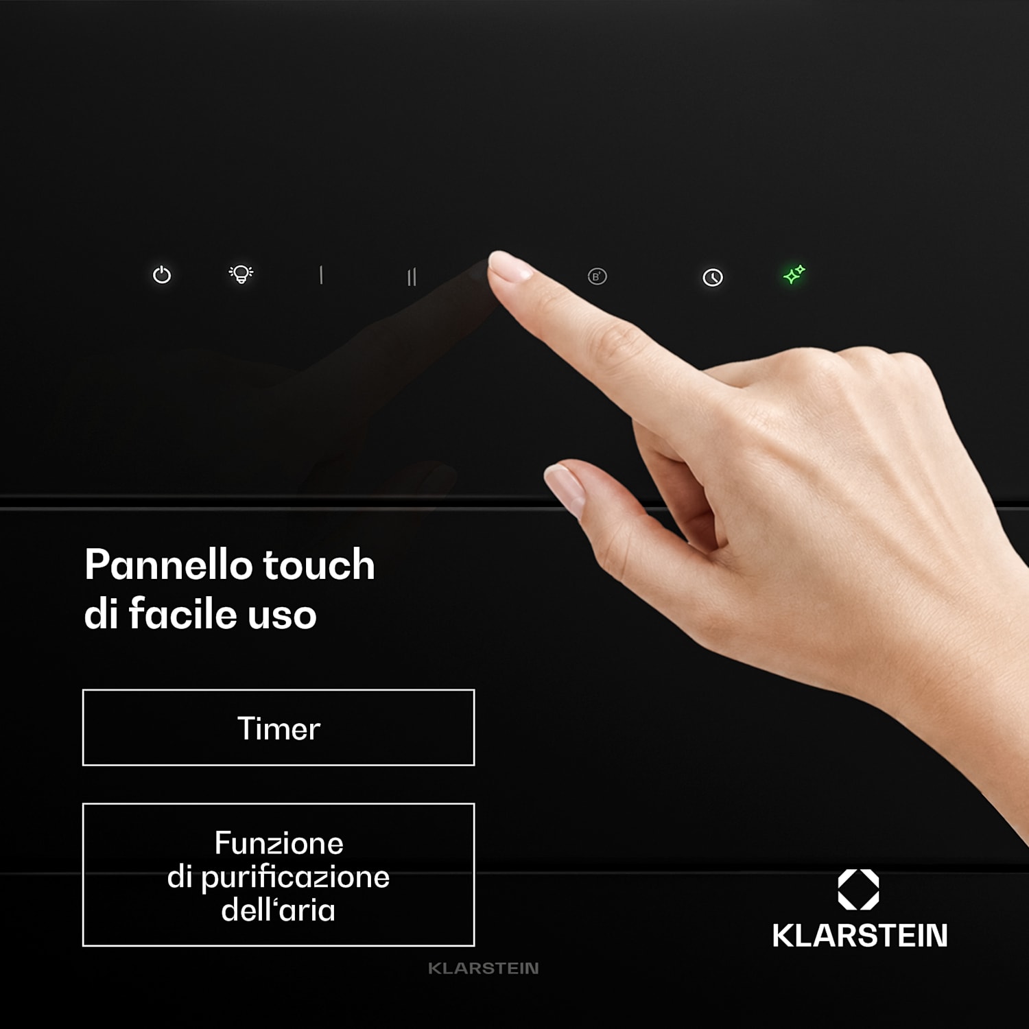 SleekAir - Cappa inclinata | Modalità di scarico e ricircolo | Design elegante | 720 m³/ora | 60 cm 60 cm | Nero
